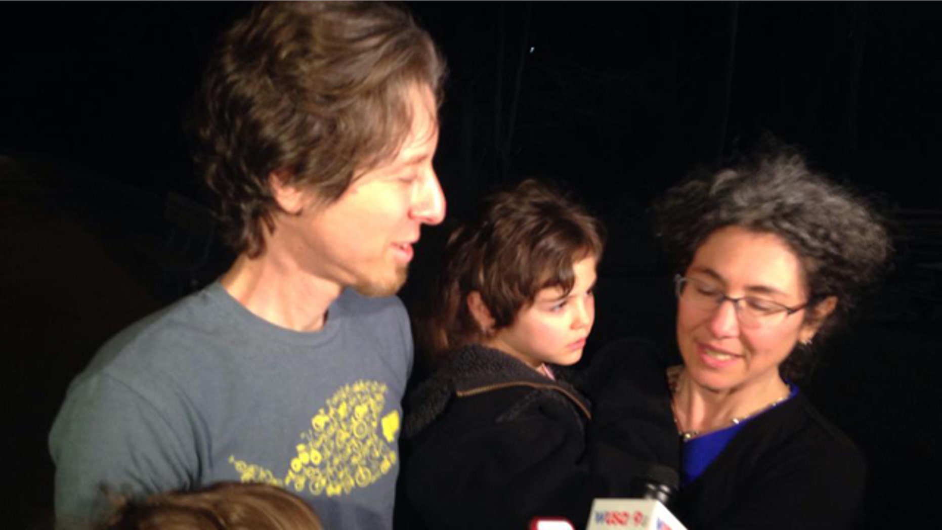 April 12, 2015: Danielle and Alexander Meitiv speak to reports after being reunited with their children at the Montgomery County (Md.) Child Protective Services office in Rockville, Md. (Marrina Marraco/MyFoxDC.com)