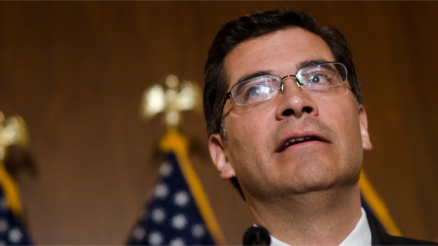 WASHINGTON, DC - MAY 05: Xavier Becerra speaks during the National Museum of the American Latino final report press conference at the U.S. Capital Mansfield Room on May 5, 2011 in Washington, DC. (Photo by Kris Connor/Getty Images) *** Local Caption *** Xavier Becerra;