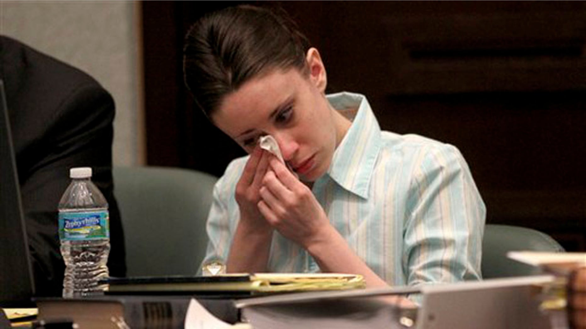May 26, 2011: Casey Anthony reacts during her trial at the Orange County Courthouse in Orlando (AP).