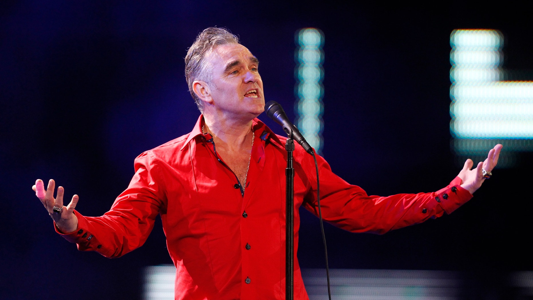 British singer-songwriter Morrissey performs during the International Song Festival in Vina del Mar city, February 24, 2012.