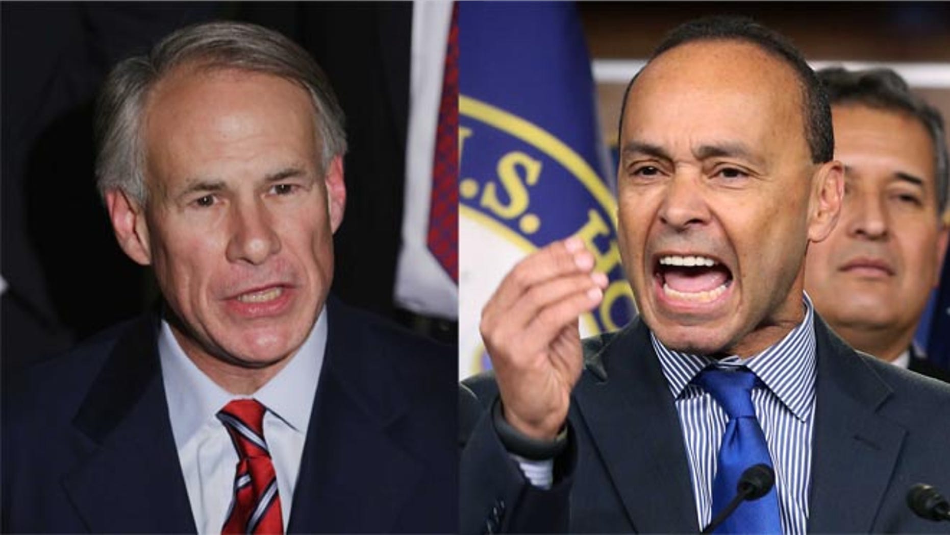 Texas Gov. Greg Abbott; Rep. Luis Gutierrez