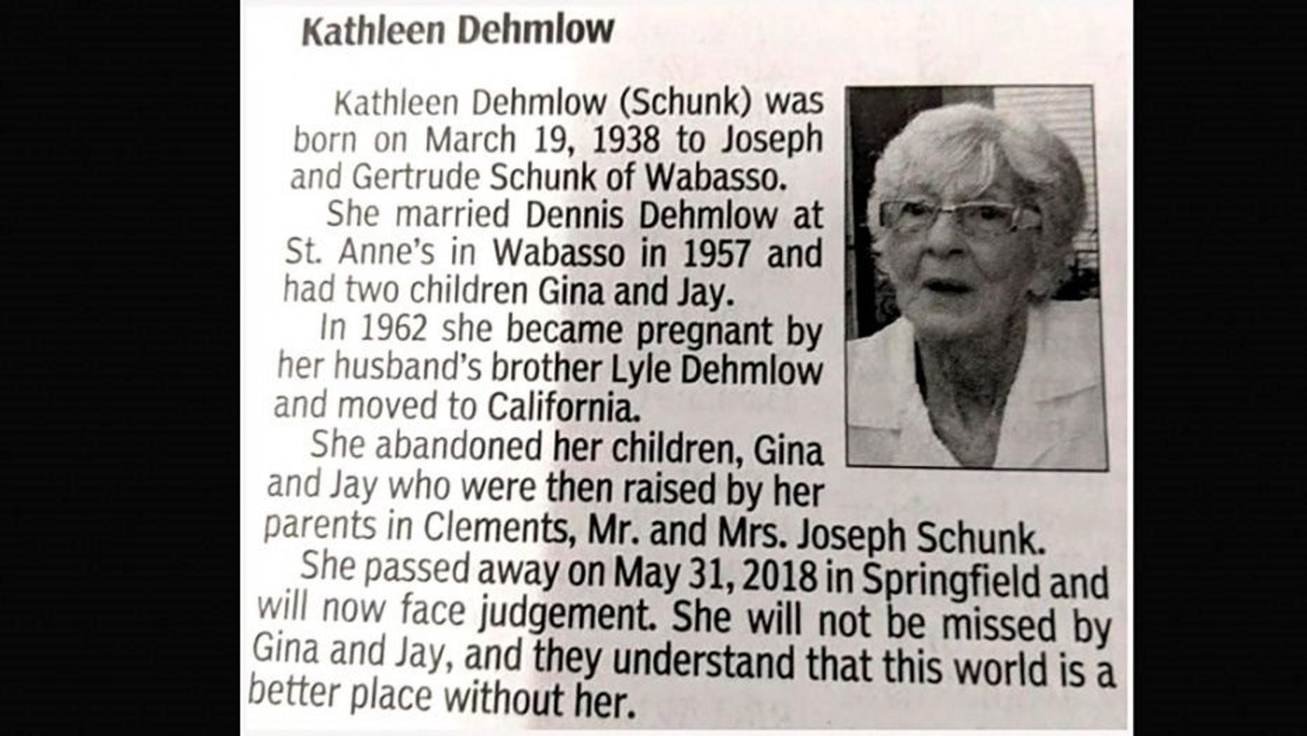 A seemingly normal obituary took a dark turn and has now gone viral.