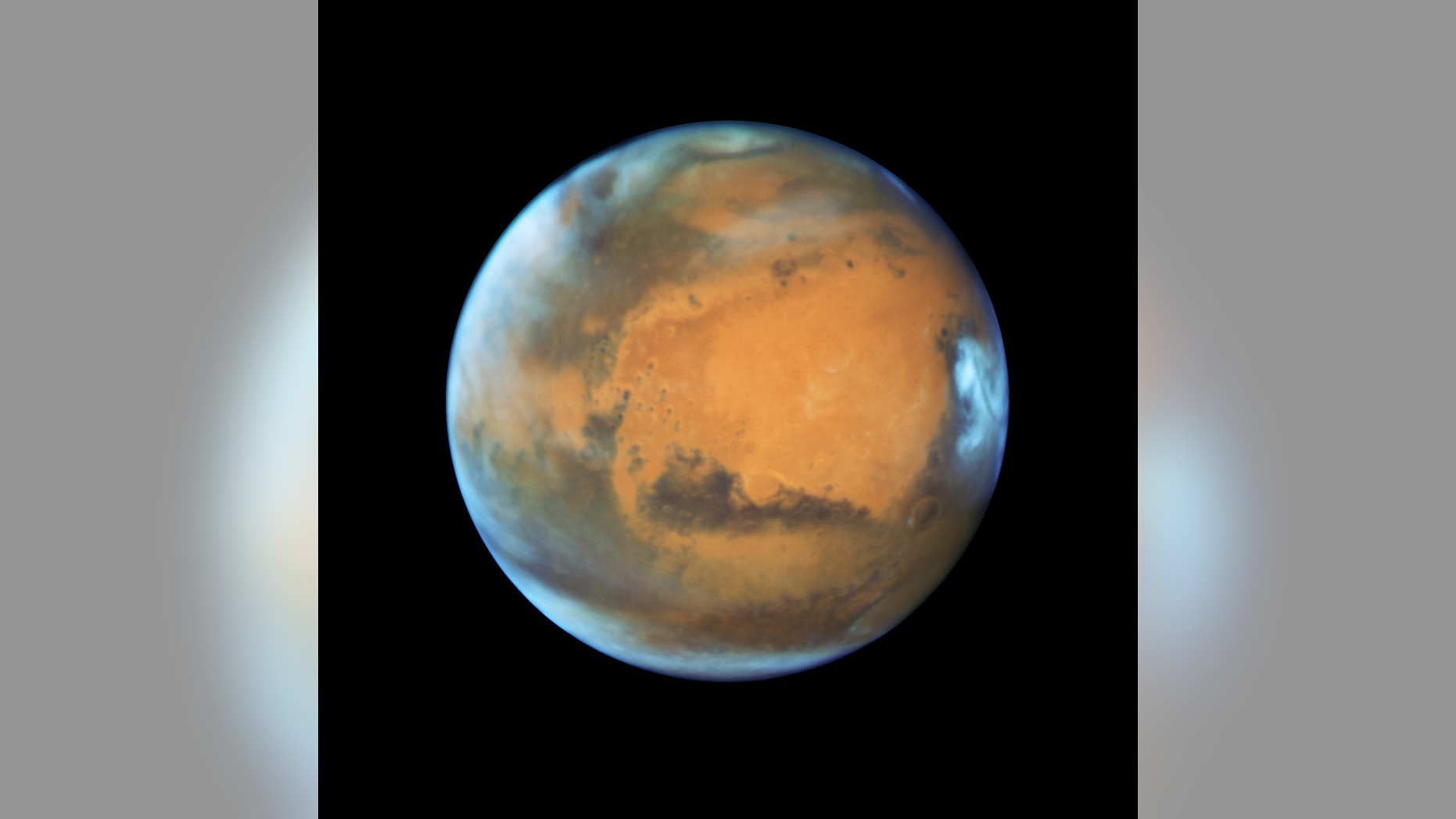 The Hubble Space Telescope caught this view of Mars on May 12, 2016, a few days before the sun and Mars were on exact opposite sides of Earth.