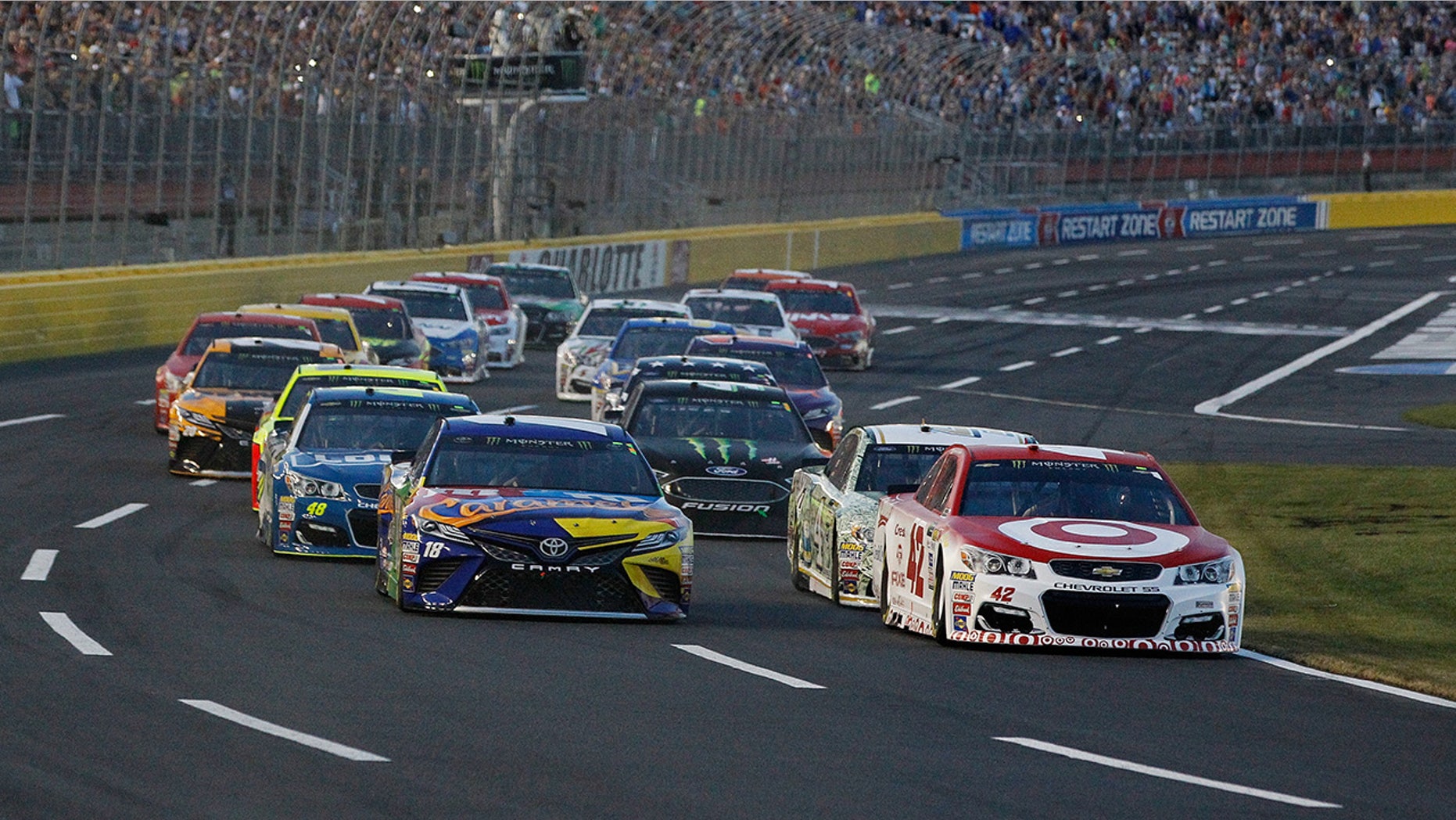 Cars competed in the 2017 All-Star race at Charlotte Motor Speedway in their normal configuration.