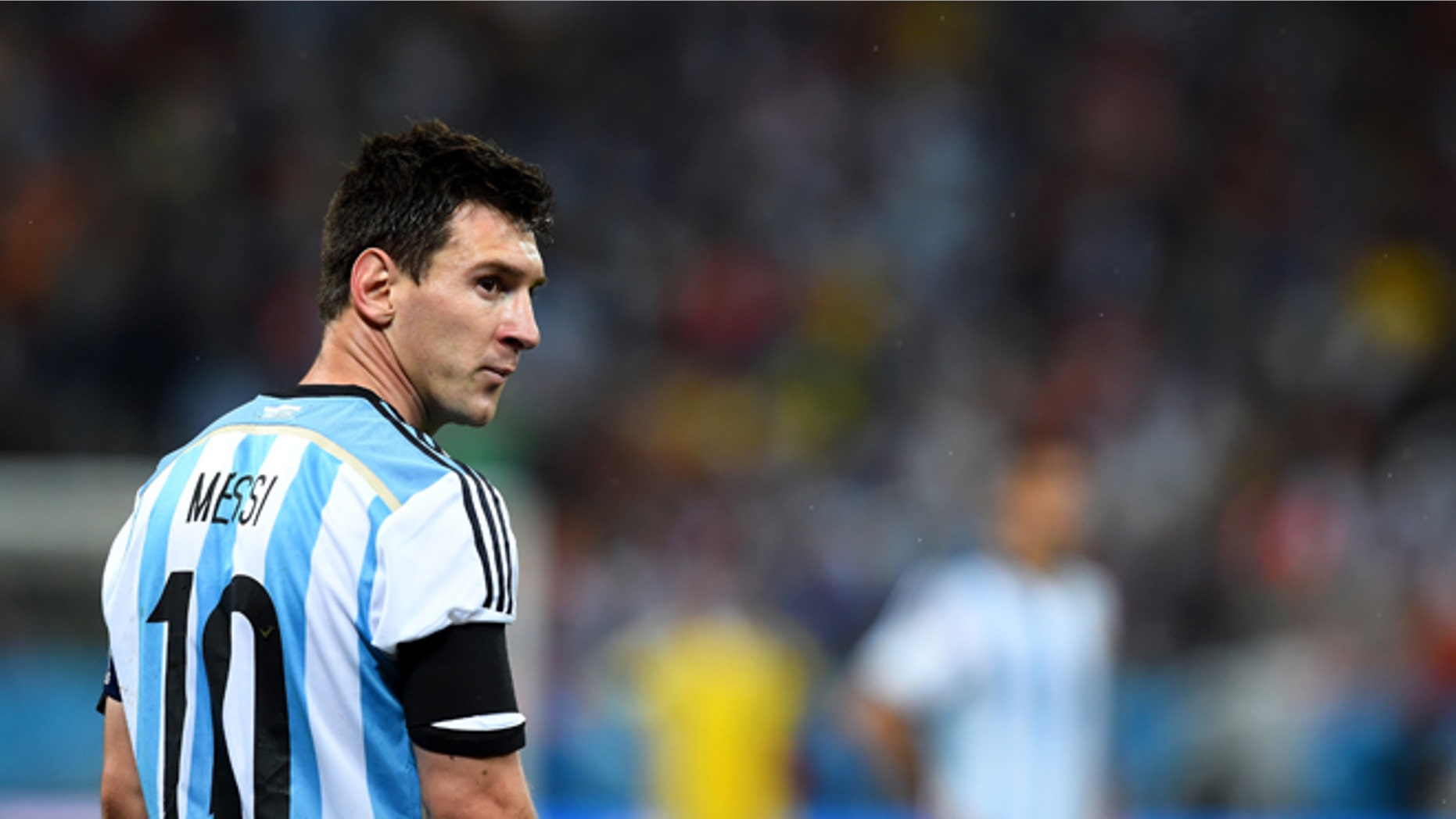 Lionel Messi of Argentina looks on at Arena de Sao Paulo on July 9, 2014 in Sao Paulo, Brazil.