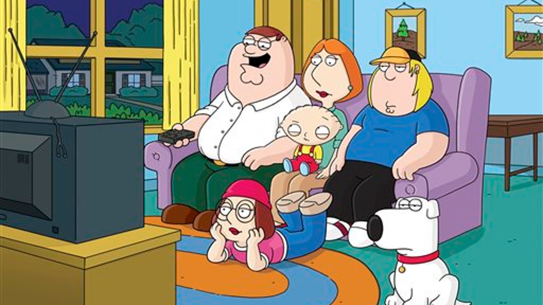 This image released by Fox shows characters from the Fox animated series, "Family Guy." Fox is pulling from websites an episode of "Family Guy" that depicts mass deaths at the Boston Marathon and has no immediate plans to air it again. Fox spokeswoman Gaude Paez says the episode has been removed from Fox.com and Hulu.com.