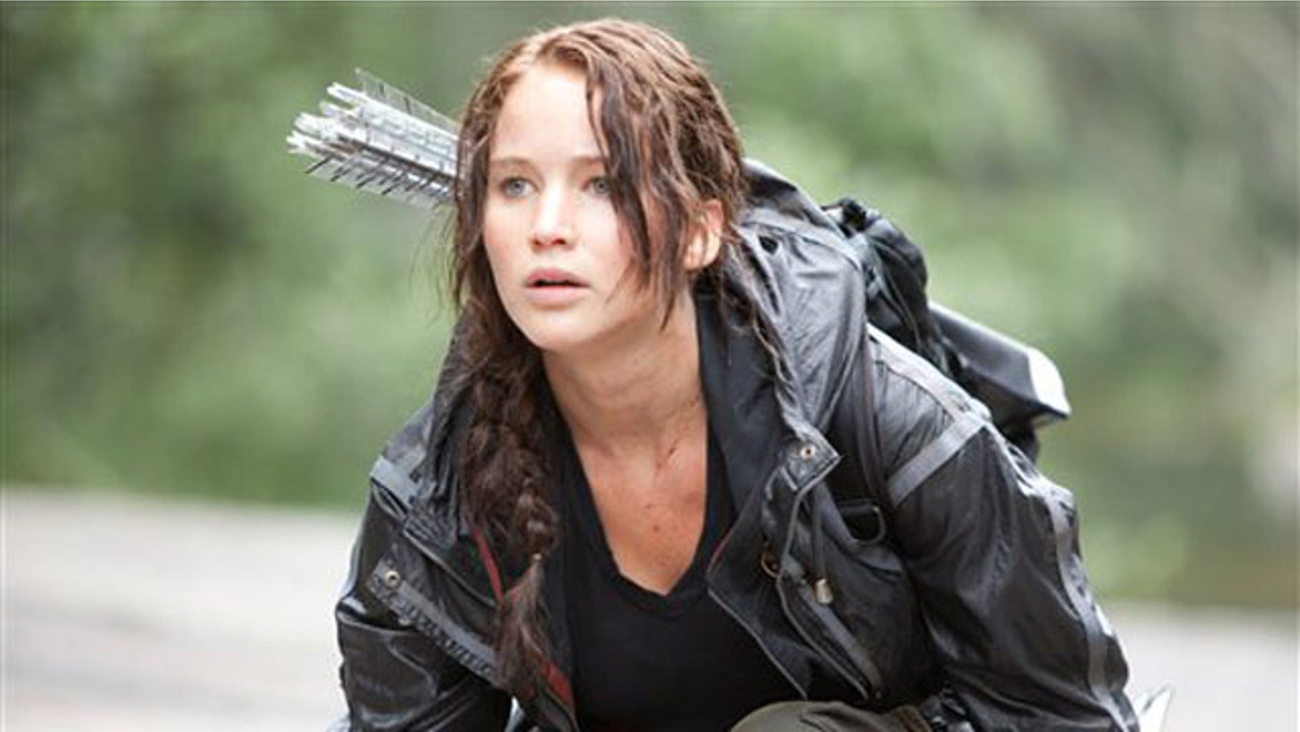 Jennifer Lawrence portrays Katniss Everdeen in a scene from "The Hunger Games."