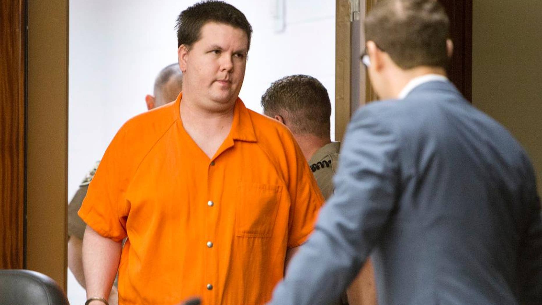 Justin Ross Harris arrives for his court appearance at Cobb Superior Court on Monday, Oct. 12, 2015 in Marietta, Ga. The judge in the trial of Harris on Monday, May 2, 2016, granted a defense request to move the trial. Thirty-five-year-old Justin Ross Harris faces charges including murder in the June 18, 2014, death of his 22-month-old son, Cooper.He is accused of intentionally leaving his toddler son in a hot SUV to die.(Kathryn Ingall/ The Marietta Daily Journal, Pool via AP, File)