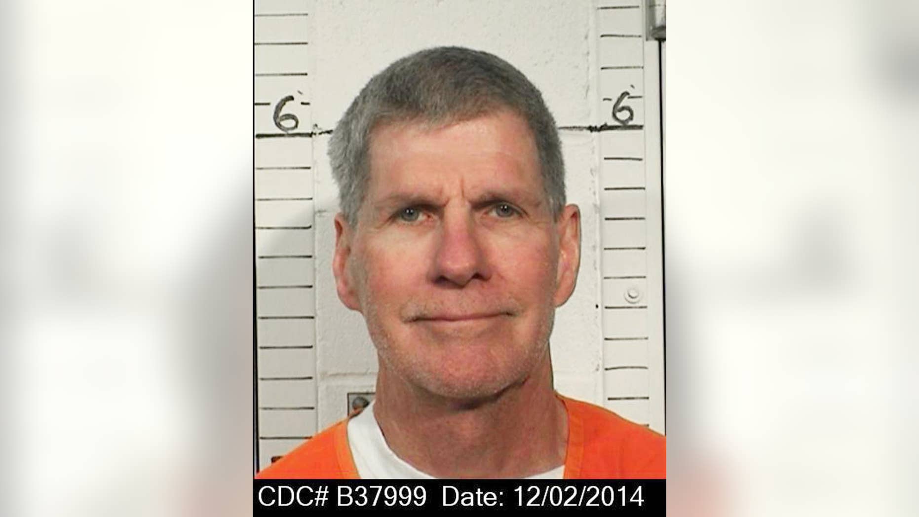 This Dec. 2, 2014 photo provided by the California Department of Corrections and Rehabilitation shows Charles "Tex" Watson. California officials are considering whether the self-described right-hand man of murderous cult leader Charles Manson should be released from prison. The parole hearing on Thursday, Oct. 27, 2016 came 47 years after Manson orchestrated the killings of pregnant actress Sharon Tate and six other people in California. (California Department of Corrections and Rehabilitation via AP)