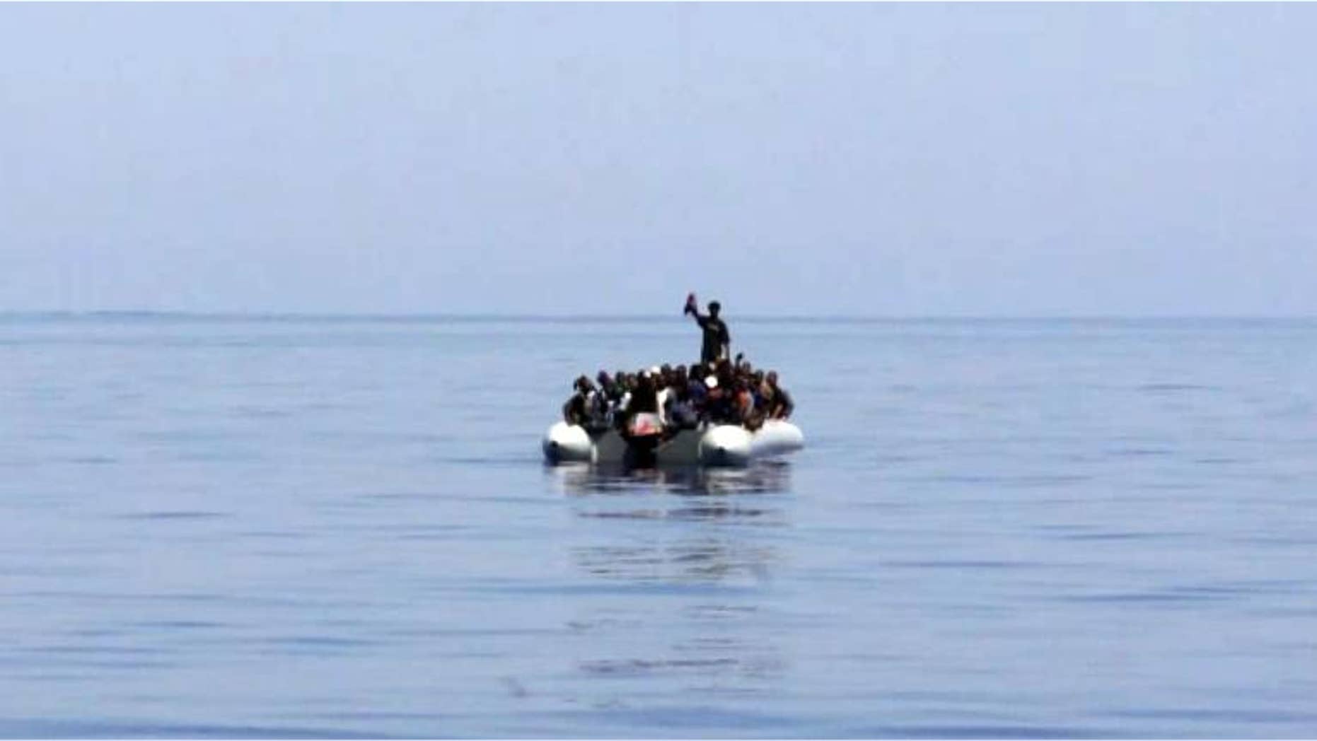 Immigrants that were rescued near the Mediterranean island of Lampedusa, on August 8, 2013