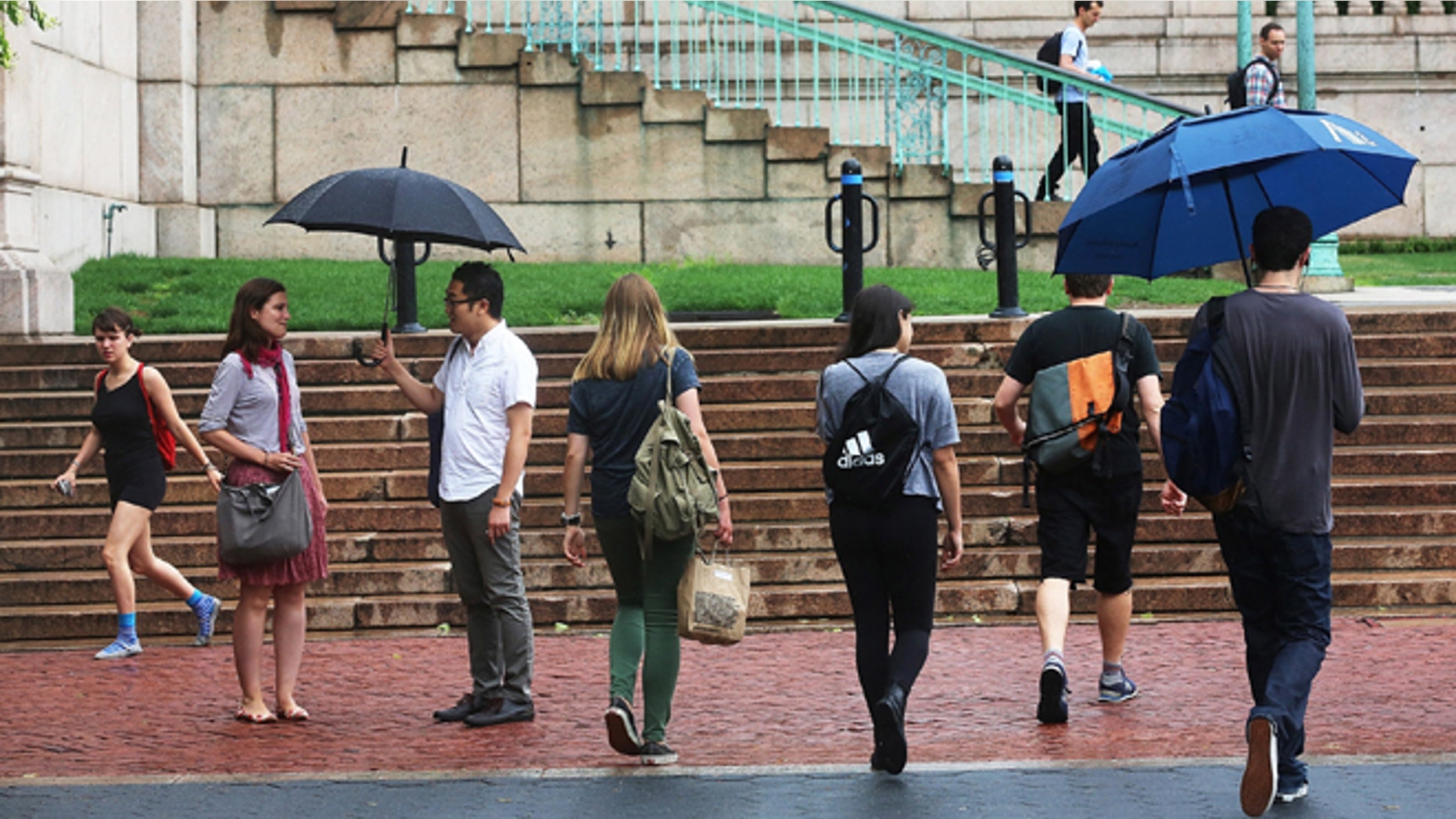 NEW YORK, NY - JULY 01: People walk on the Columbia University campus on July 1, 2013 in New York City. An interest rate hike kicks in today for student loans, an increase for 7 million students. Congress left town at the end of last week failing to prevent rates on new Stafford student loans increasing from 3.4 percent to 6.8 percent. (Photo by Mario Tama/Getty Images)