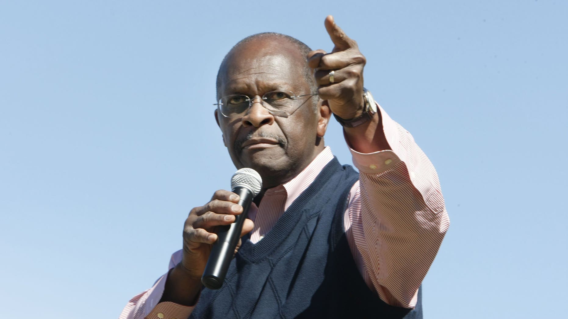Oct. 14, 2011: Herman Cain addresses a crowd in Bartlett, Tenn.