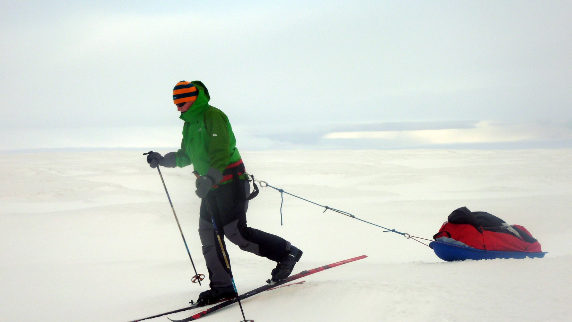 Sept. 24, 2010: British adventurer Felicity Aston skis across Iceland during a pre-expedition training trip. Aston plans to ski by herself across the Antarctica, all the way to the other side of the frozen continent.
