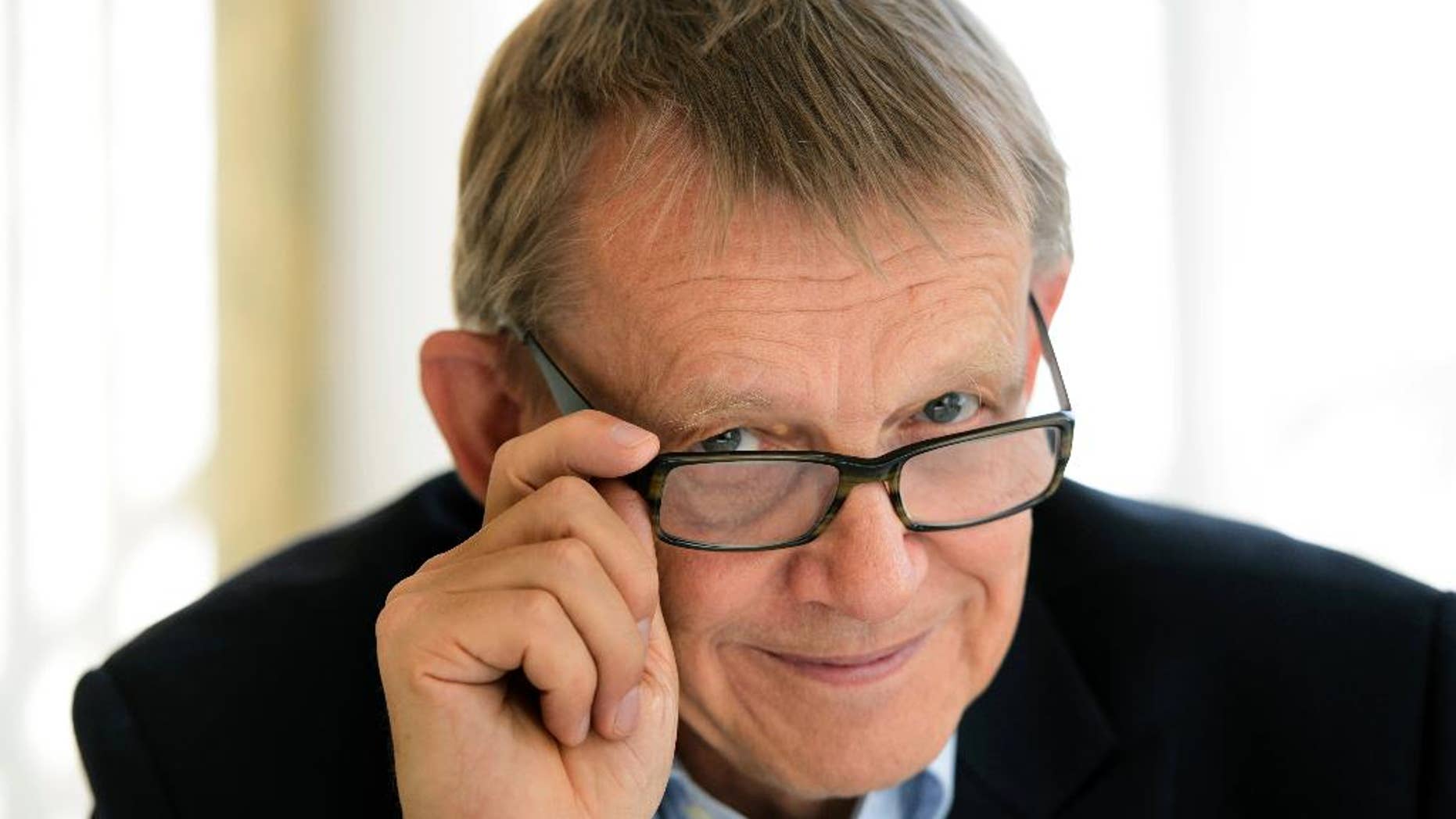 FILE - This Sept. 7, 2015 file photo shows Swedish statistician Hans Rosling. A Swedish foundation says Hans Rosling, a global health professor known for his ability to make numbers and facts entertaining, has died Tuesday Feb. 8, 2017. He was 68. (Henrik Montgomery/TT via AP, File)