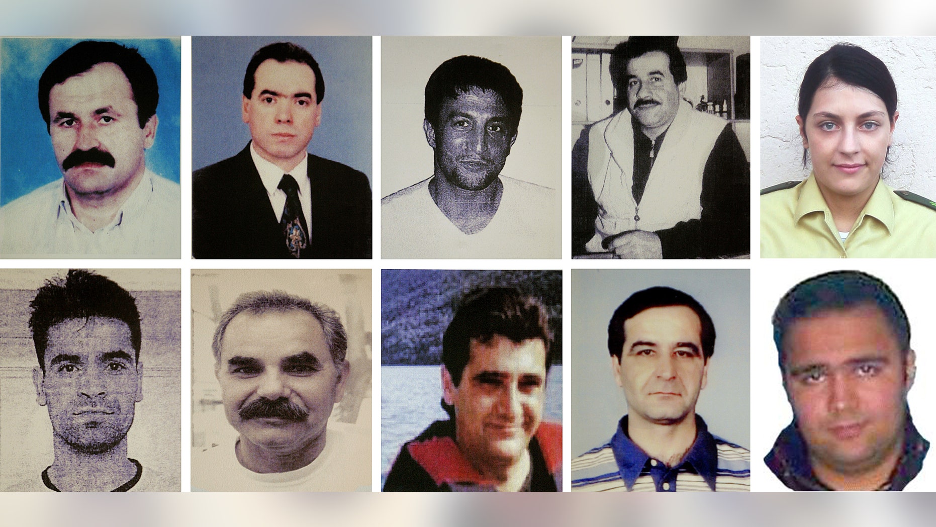 FILE - This combination image of handout pictures released by the federal criminal Police Office ( BKA) shows undated file photos of victims of the far right terror group NSU . top from left: Enver Simsek, Abdurrahim Ozudogru, Suleyman Taskopru, Habil Kilic and police woman Michele Kiesewetter and bottom from left : Mehmet Turgut, Ismail Yasar, Theodorus Boulgarides, Mehmet Kubasik und Halit Yozgat. Beate Zschaepe is alleged to be the last surviving member of the self-styled National Socialist Underground, a German neo-Nazi group accused in the killing of nine businessmen from ethnic minorities and a policewoman between 2000 and 2007. (AP Photo/dpa)