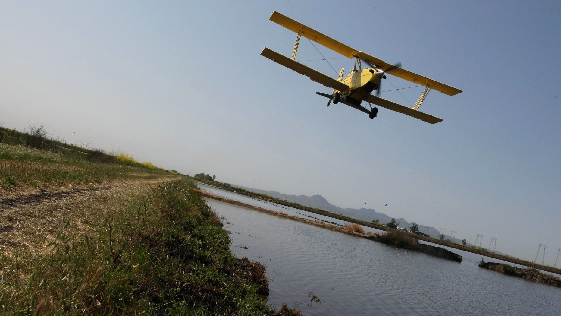 BIGGS, CA - APRIL 25: A bi-plane from Williams Ag Service drops rice seeds on a field April 25, 2008 in Biggs, California. California rice growers are in the midst of planting nearly 549,000 acres of rice throughout the Sacramento Valley as rice consumers around the world face rice shortages and higher prices. (Photo by Justin Sullivan/Getty Images)