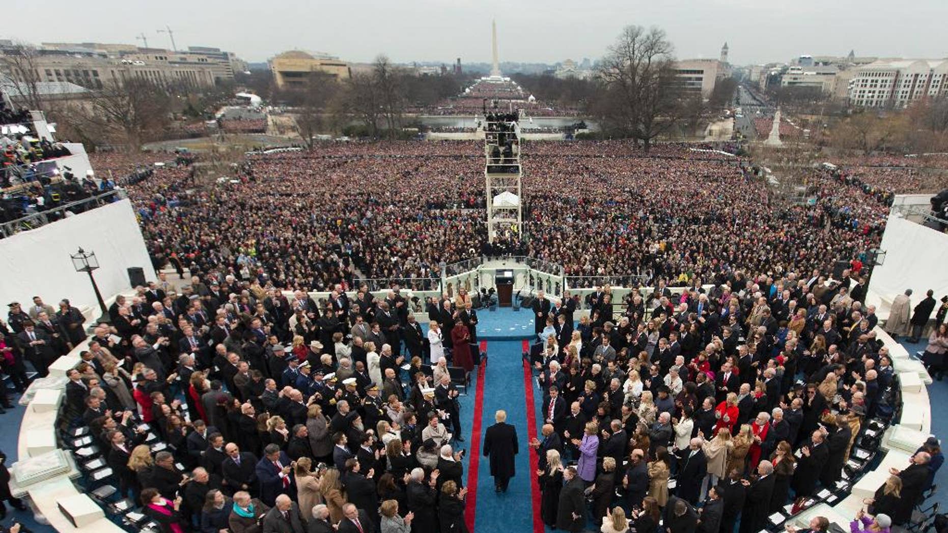 Donald Trump arriving at the 58th Presidential Inauguration at the U.S. Capitol in Washington.