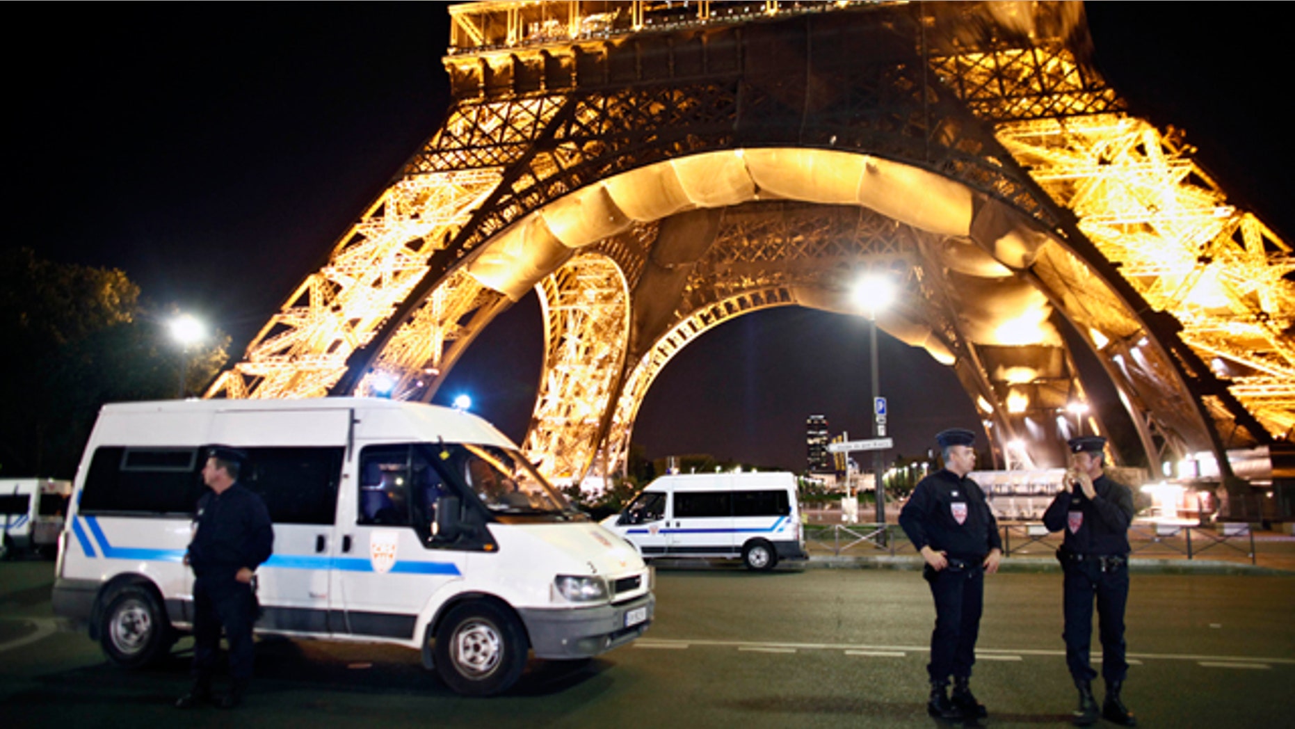 Sept. 14, 2010: Police officers stand in front of Paris' Eiffel Tower after an anonymous caller phoned in a bomb threat.
