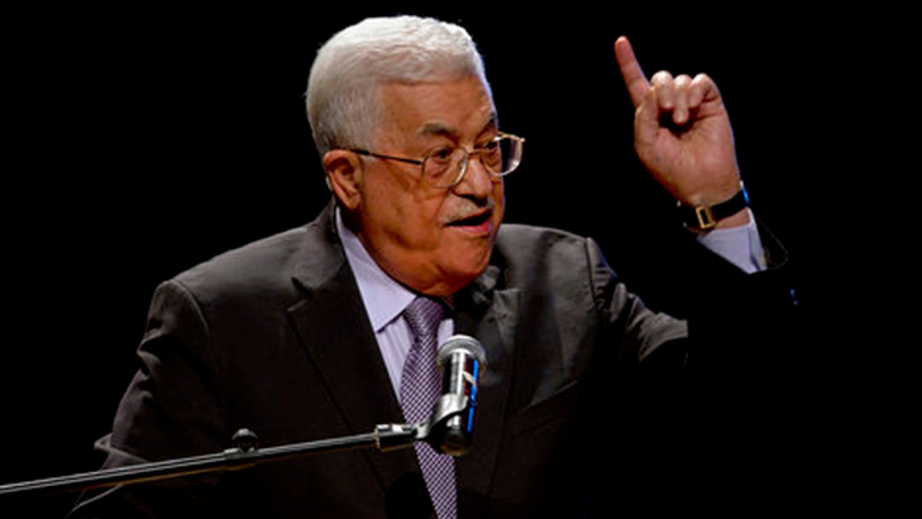 Oct. 1, 2016: Palestinian President Mahmoud Abbas, speaks during a conference in the West Bank City of Bethlehem.