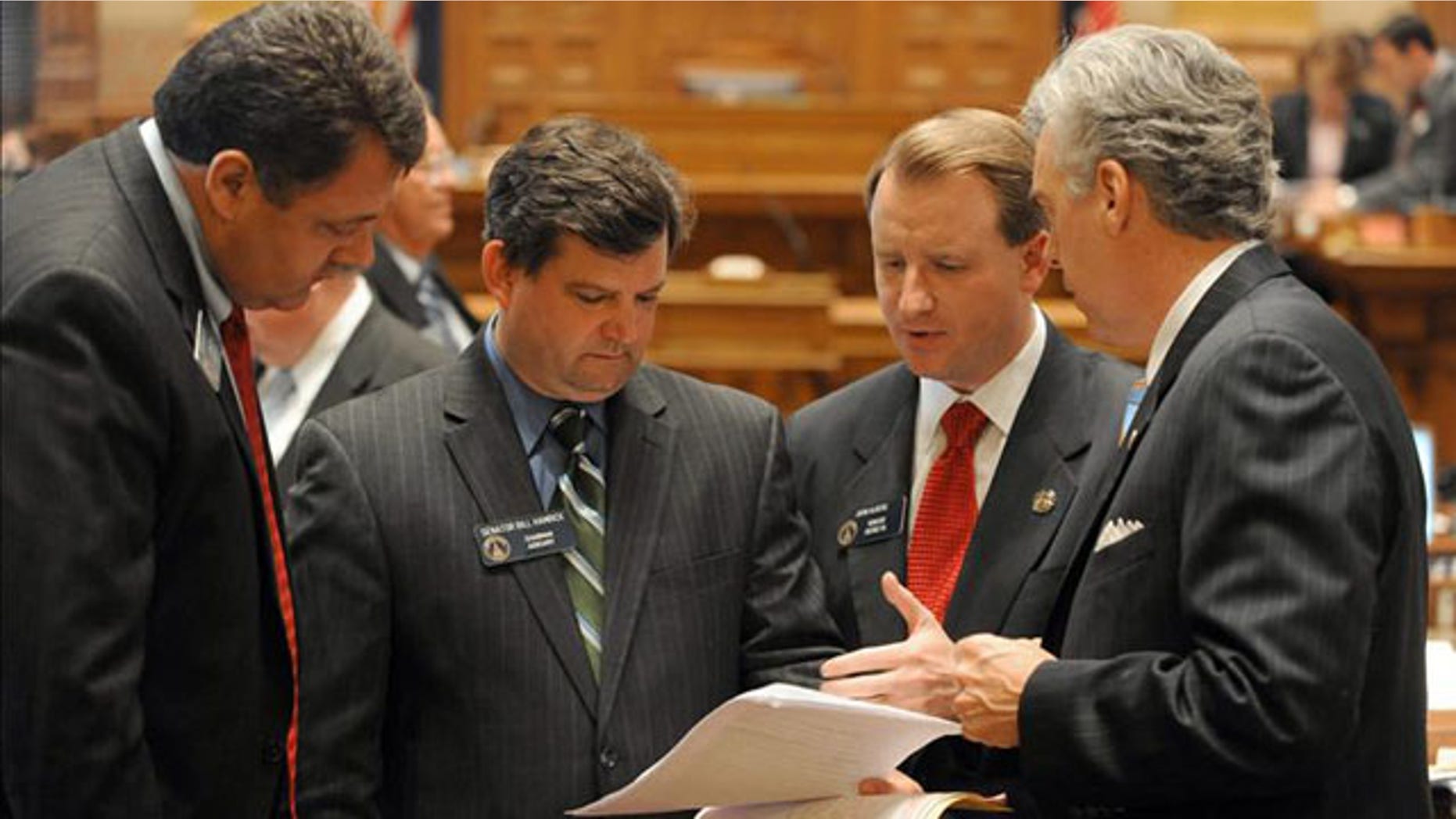 Republican Sens. Steve Gooch, Bill Hamrick, John Albers and Judson Hill, supporters of South Carolina's immigration law. EFE/FILE