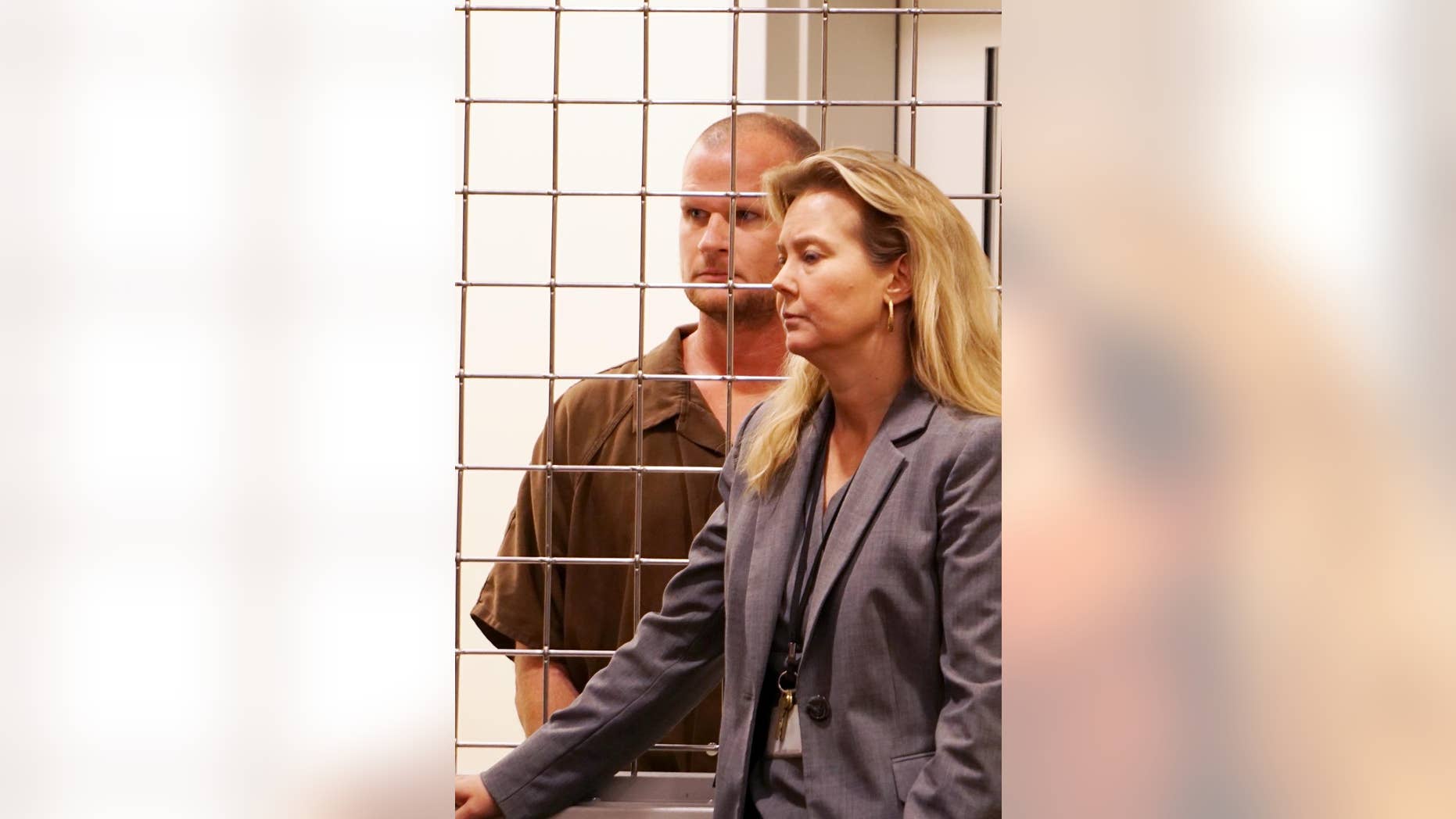 In a Monday, Sept. 12, 2016 photo, Seth Willis Pickering, 36, appears with LeeAnn Melton, Buncombe County public defender, in Buncombe County Court in Ashland, NC. Pickering is charged first-degree murder in the death of his 6-year-old daughter, Lila Pickering. Pickering said he killed his daughter so that no one could take her from him again, a federal agent says in an affidavit.
(Tonya Maxwell/Asheville Citizen-Times via AP)