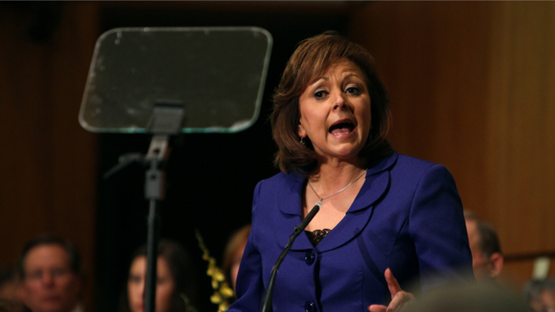 New Mexico Gov. Susana Martinez gives her State of the State address at the state Capitol, Tuesday, Jan 19, 2016, in Santa Fe, N.M. (AP Photo/Mark Holm)