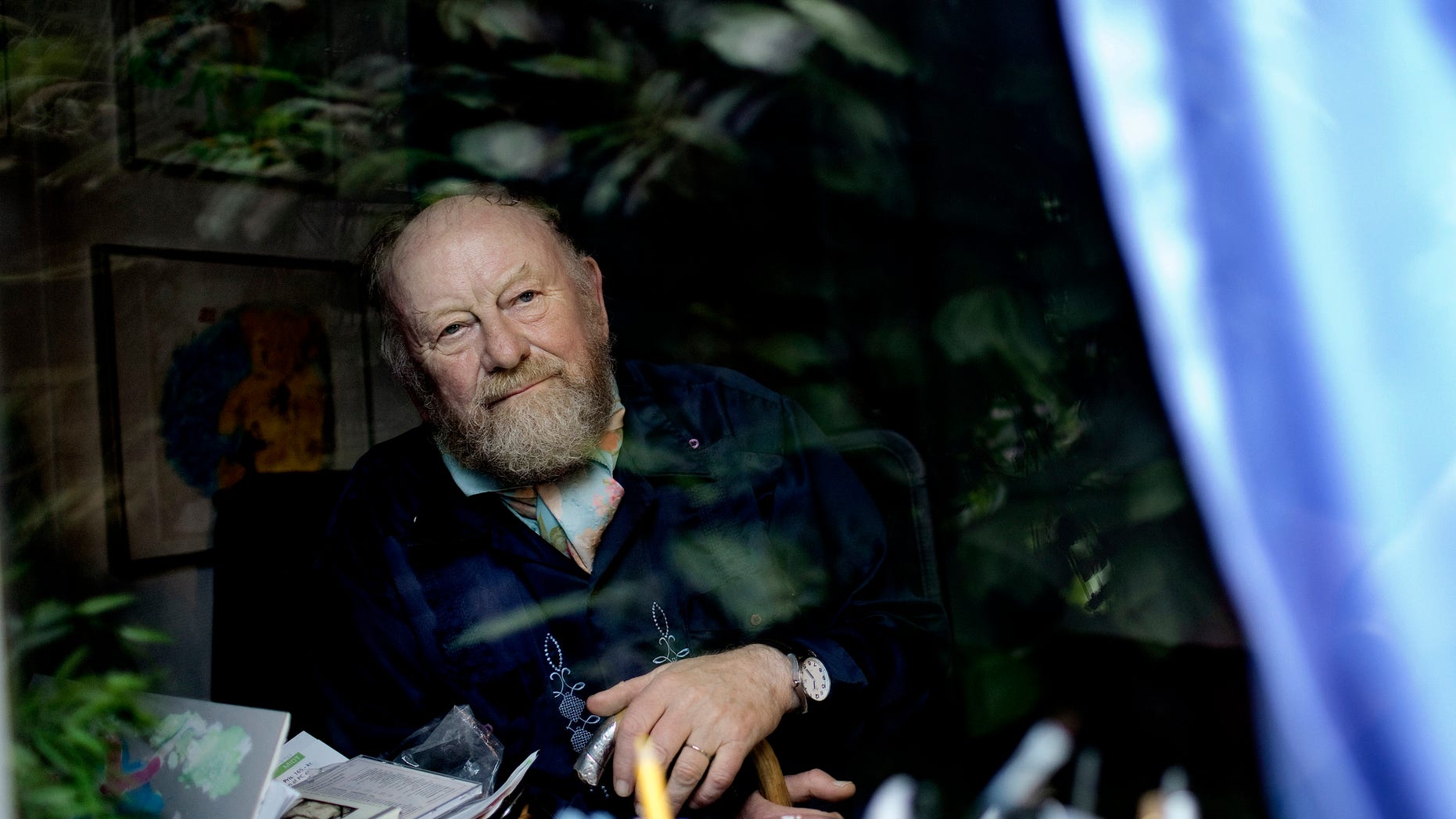June 6, 2010: Danish cartoonist Kurt Westergaard is seen at his home near Aarhus, Denmark. A Danish court on Feb. 3, 2011, declared a Somali man guilty of terrorism for using an ax to break into the home of a Danish cartoonist who had caricatured the Prophet Muhammad.