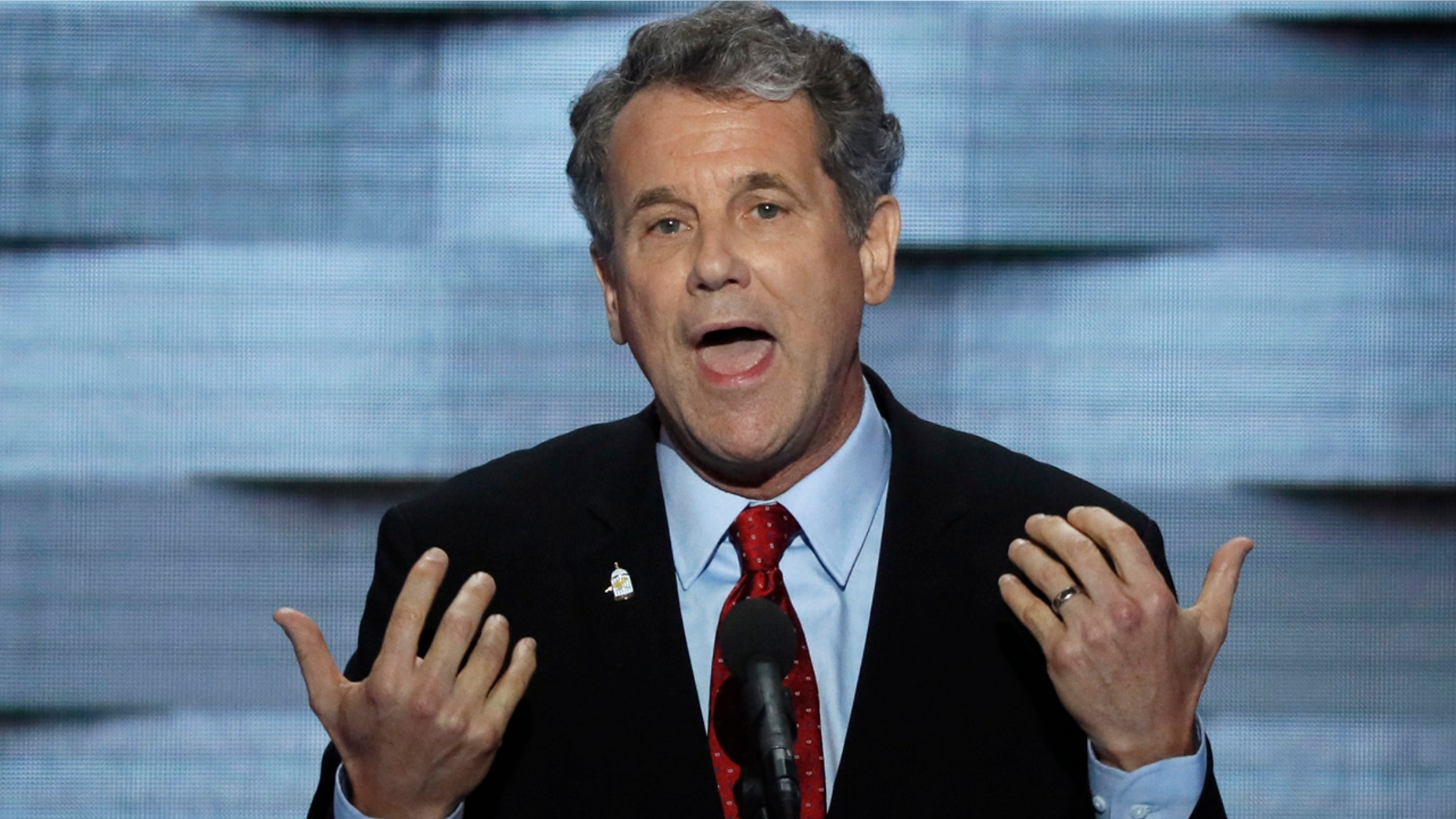 U.S. Senator Sherrod Brown (D-OH) speaks on the final night of the Democratic National Convention in Philadelphia, Pennsylvania, U.S. July 28, 2016.