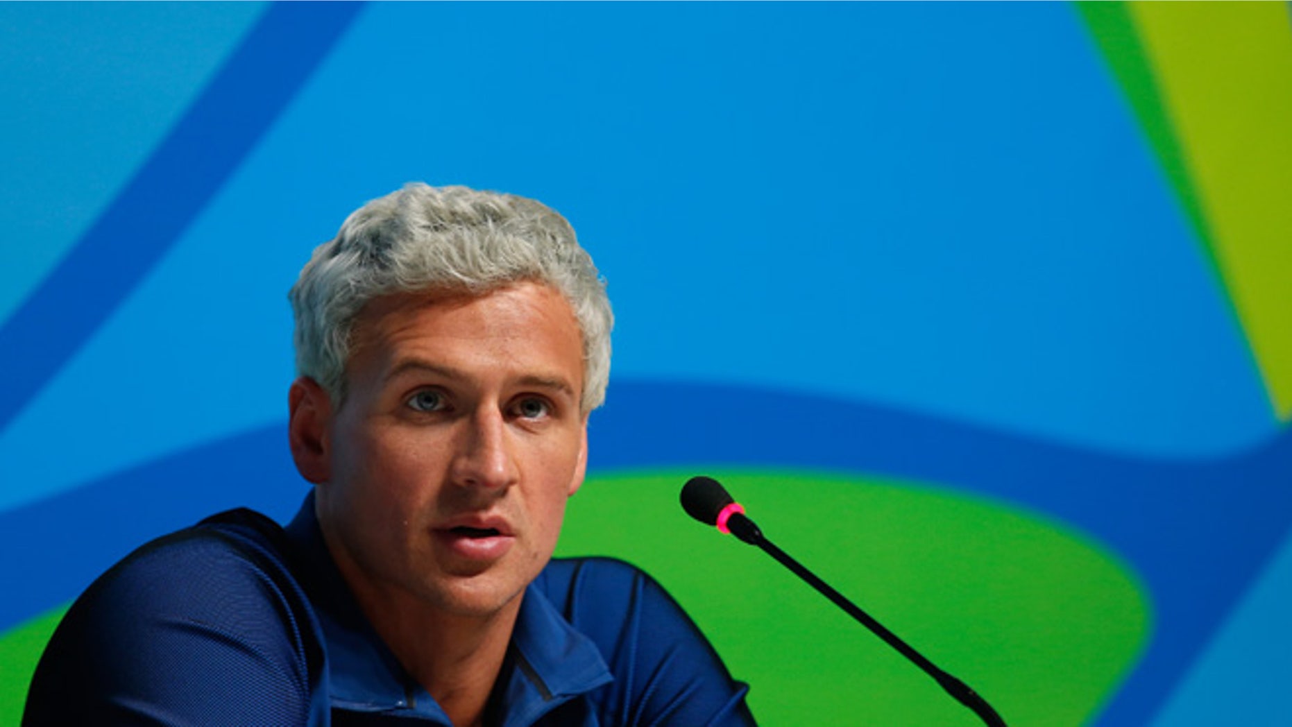RIO DE JANEIRO, BRAZIL - AUGUST 12: Ryan Lochte of the United States attends a press conference in the Main Press Center on Day 7 of the Rio Olympics on August 12, 2016 in Rio de Janeiro, Brazil. (Photo by Matt Hazlett/Getty Images)