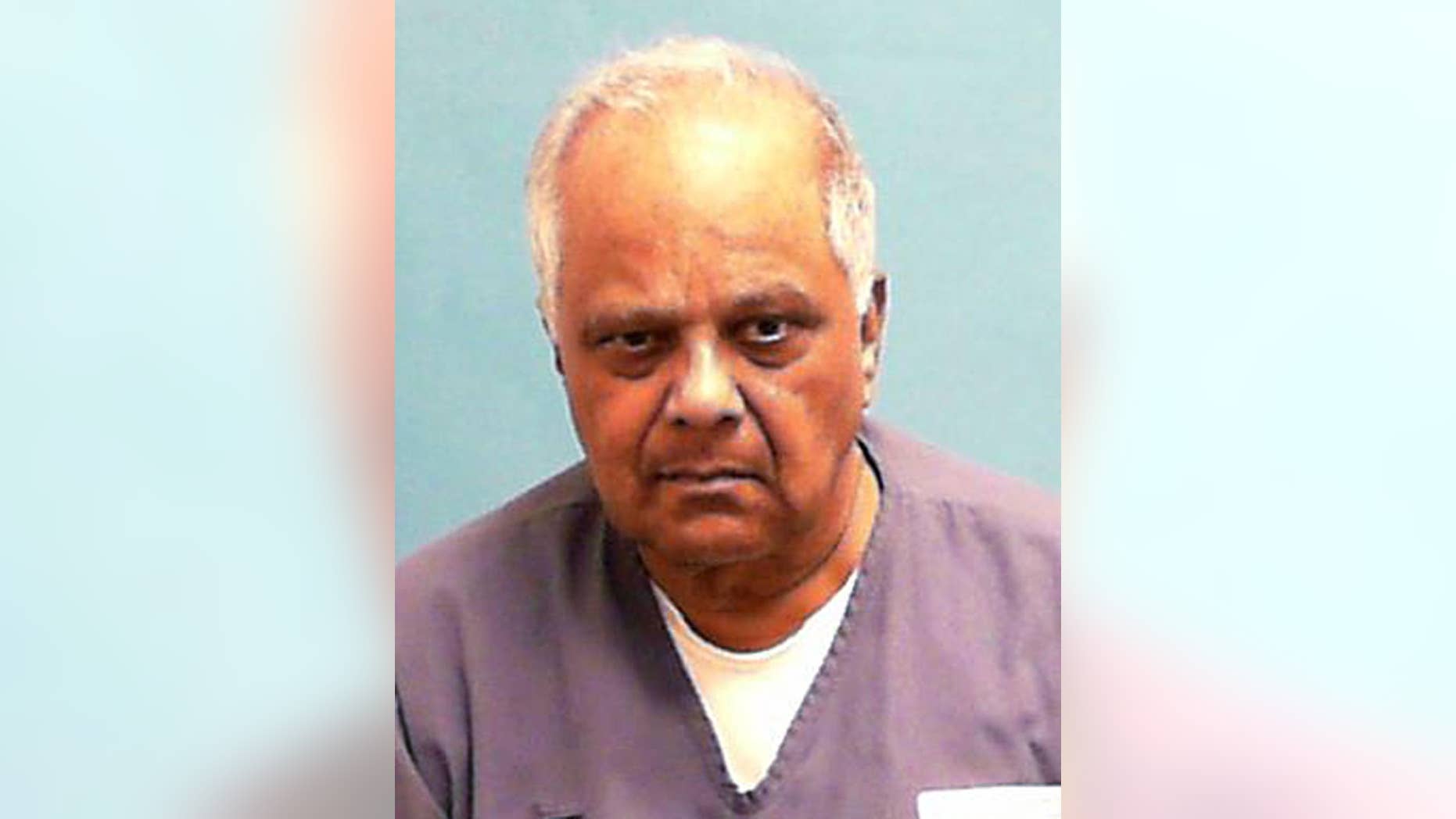 In this undated photo made available by the Florida Department of Corrections shows Krishna Maharaj in custody. The Miami-based 3rd District Court of Appeal on Wednesday, July 13, 2016, upheld without comment a 2015 ruling against a new trial for 77-year-old Maharaj. Maharaj contends he was framed by Colombian drug cartels for the 1985 shooting deaths of his business partner and the partner's son at a downtown Miami hotel. (Florida Department of Corrections via AP)