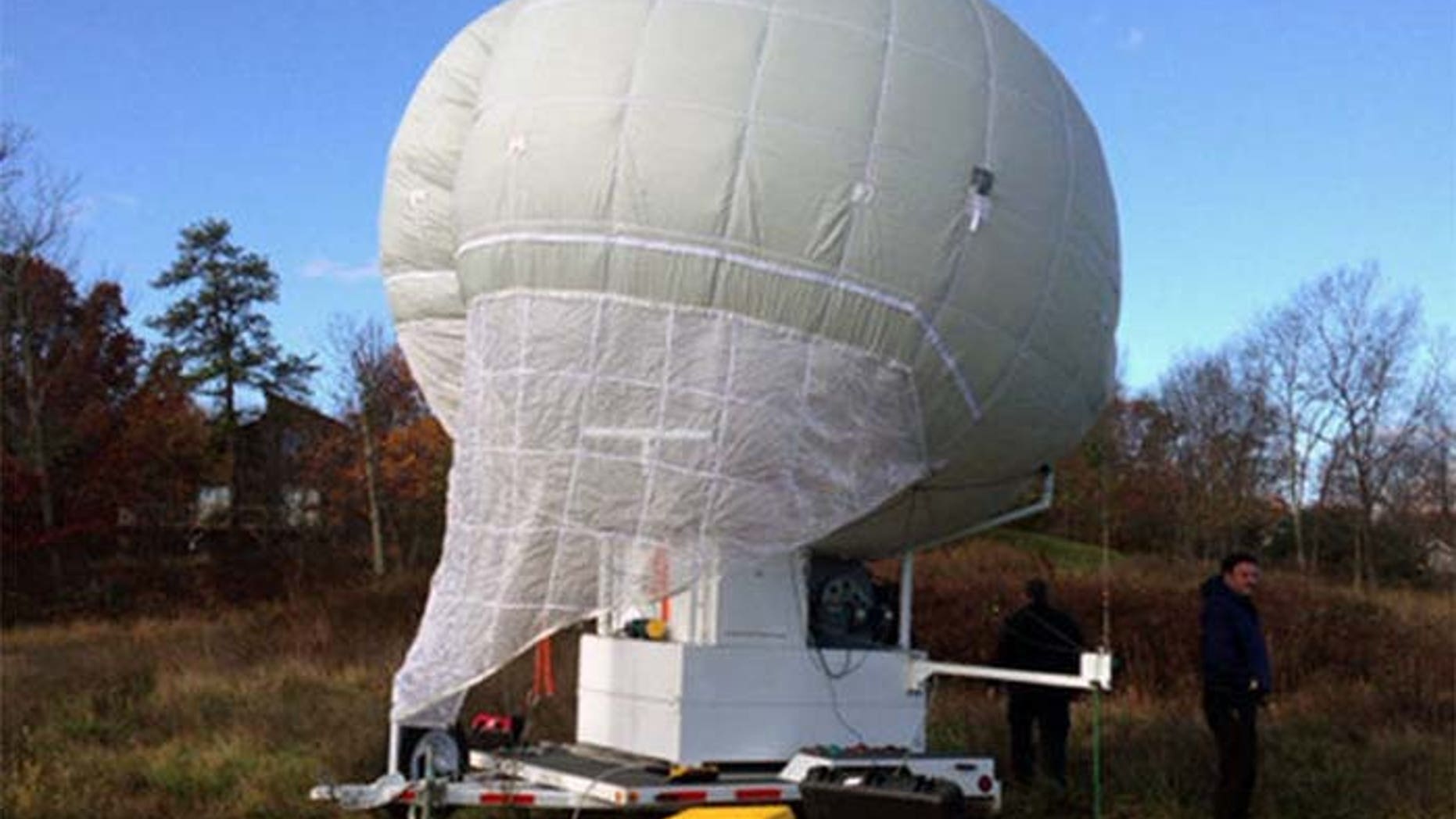 Police hope images shot from this unmanned balloon will help them catch an alleged cop killer. (Courtesy: Pennsylvania State Police)