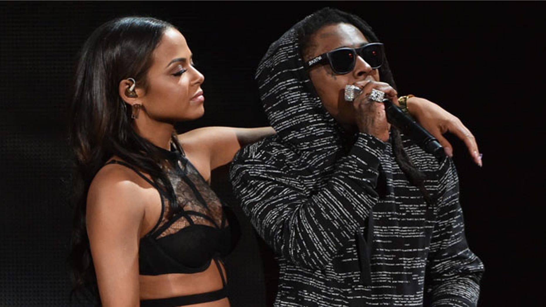 Christina Milian and Lil Wayne at the American Music Awards on November 23, 2014 in Los Angeles, California.