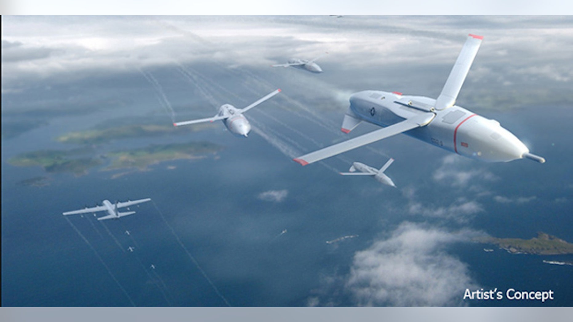 An artist's depiction of what the small surveillance drones might look like.