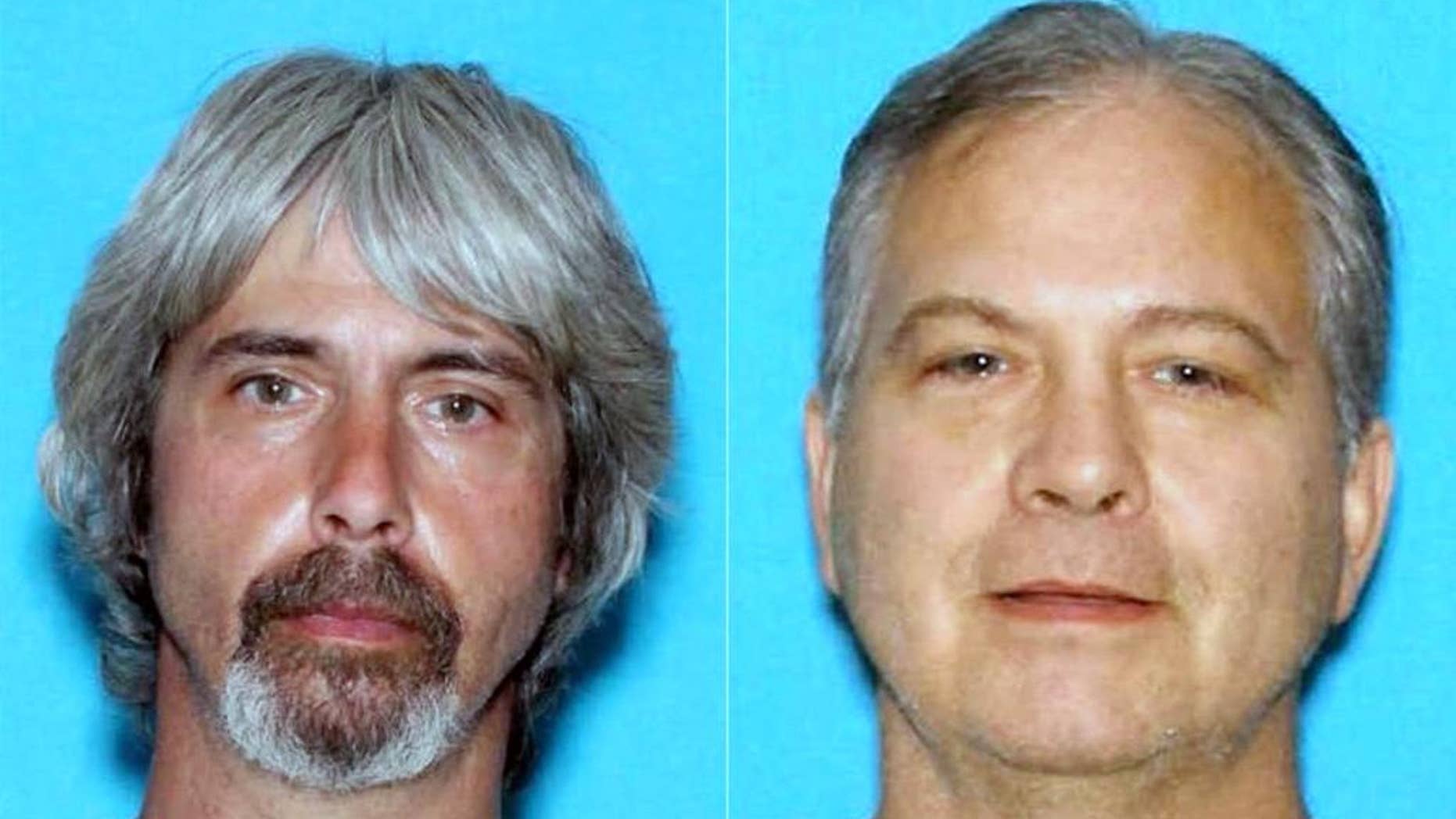 FILE - These undated booking photos provided by the Snohomish County Sheriff Office shows Tony Reed, left and John Reed. Authorities say one of two brothers who were charged with murder in the presumed killing of a missing Washington state couple, Patrick Shunn and his wife, Monique Patenaude, has been taken into custody in San Diego. Snohomish County Sheriff's Office spokeswoman Shari Ireton says 49-year-old Tony Clyde Reed crossed into the United States from Mexico and was arrested Monday, May 16, 2016, by U.S. Marshals in San Diego. (Snohomish County Sheriff Office via AP, File )
