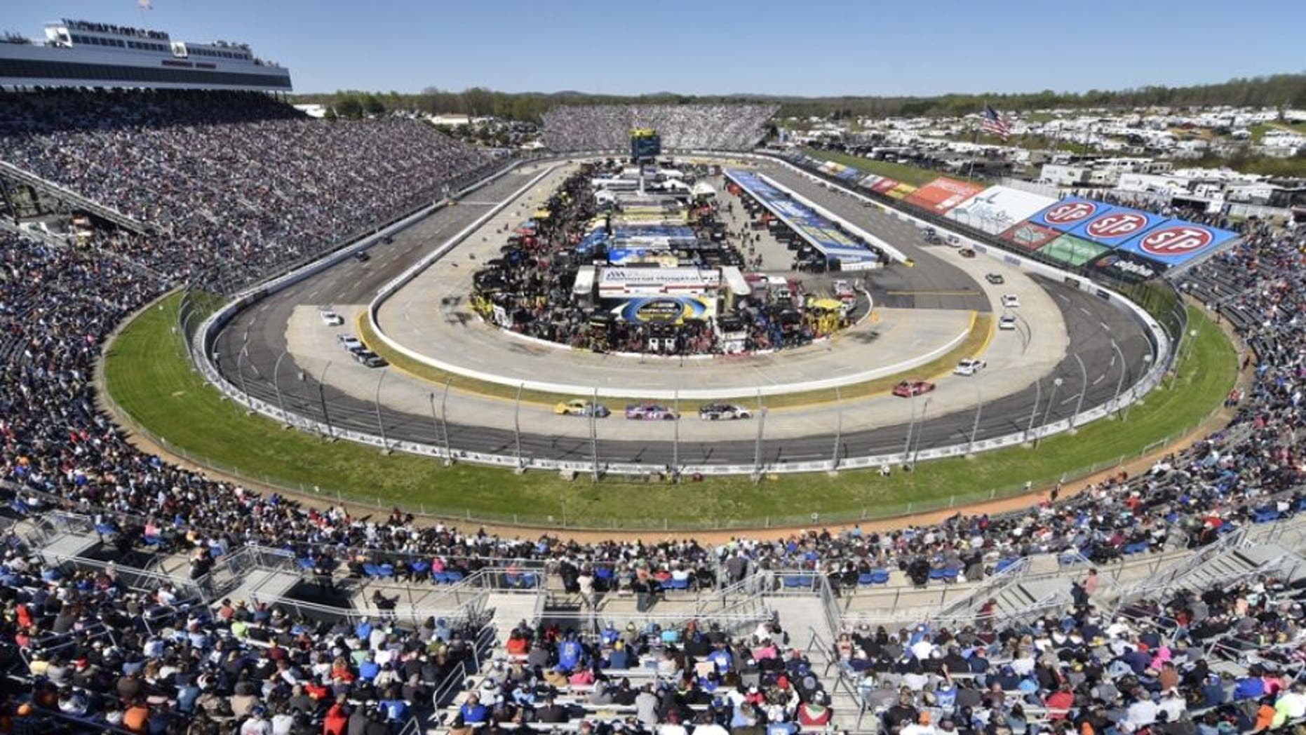 Apr 2, 2016; Martinsville, VA, USA; A general view of Martinsville Speedway during the Alpha Energy Solutions 250. Mandatory Credit: Michael Shroyer-USA TODAY Sports