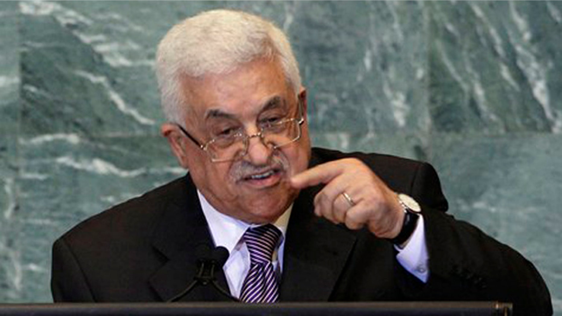 Sept. 23, 2011: Palestinian President Mahmoud Abbas, addresses the 66th session of the United Nations General Assembly at United Nations headquarters