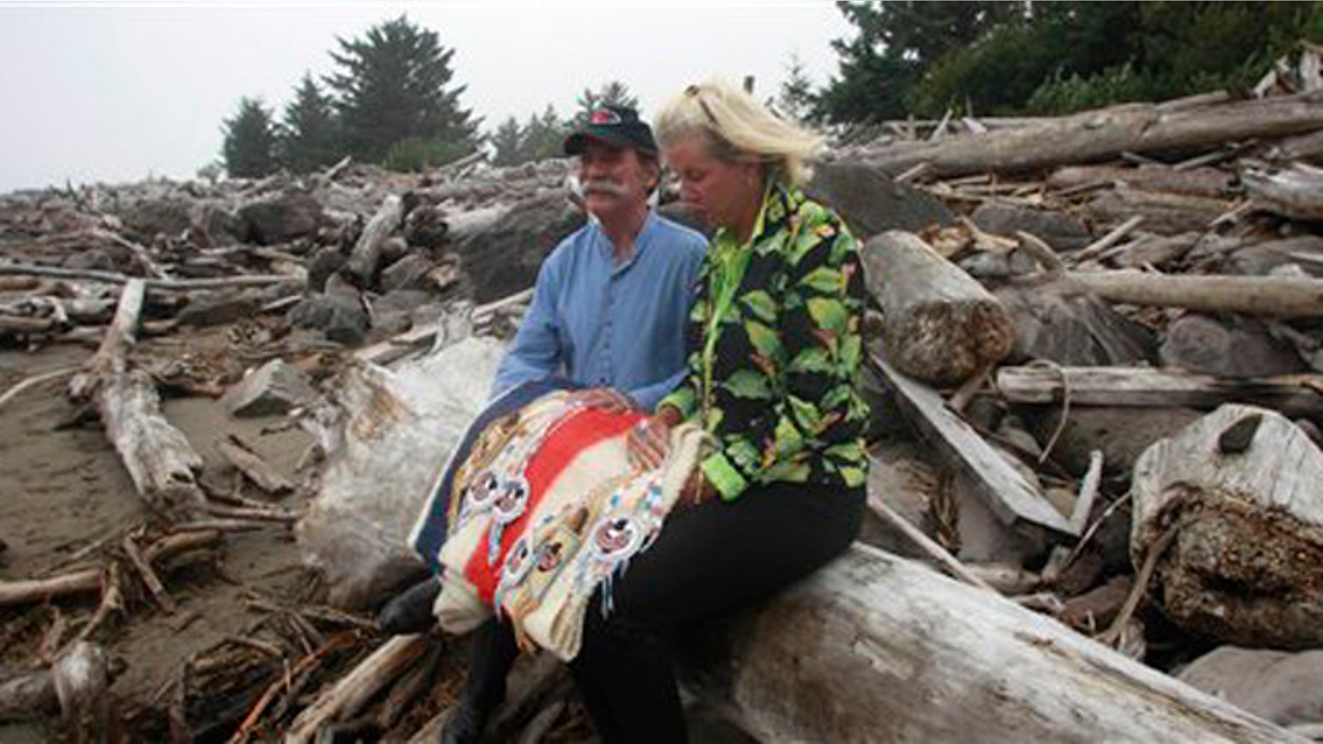 Sept. 22, 2011: William Clark's descendants hold gifts at Cape Disappointment State Park, near Ilwaco, Wash.