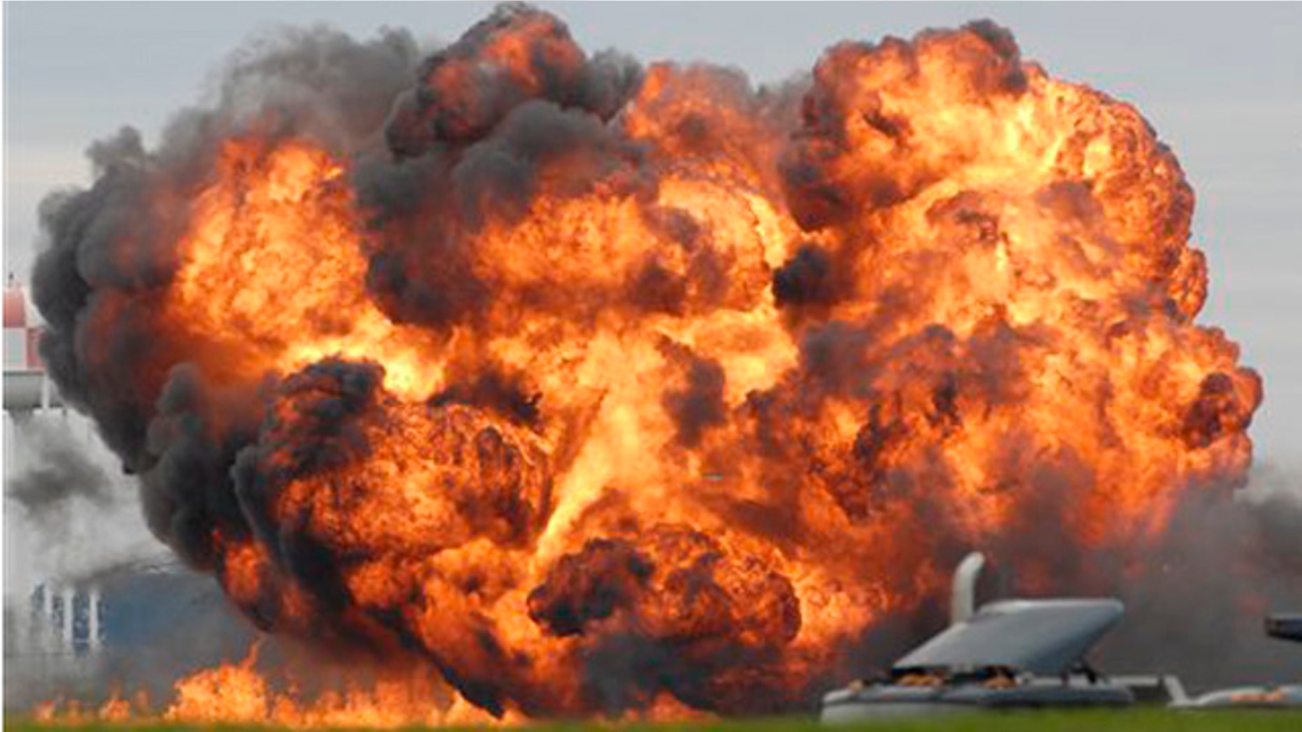 Sept. 17, 2011:A fireball is seen after a single engine T-28 from the six-plane Trojan Horsemen Demonstration Flight Team crashes and explodes during a performance at the Thunder Over the Blue Ridge Open House and Air Show at the 167th Airlift Wing in Martinsburg, W.Va.