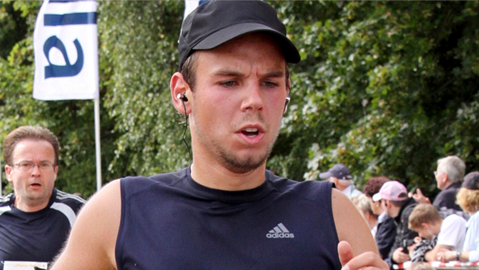 In this Sunday, Sept. 13, 2009 photo, Andreas Lubitz competes at the Airportrun in Hamburg, northern Germany.