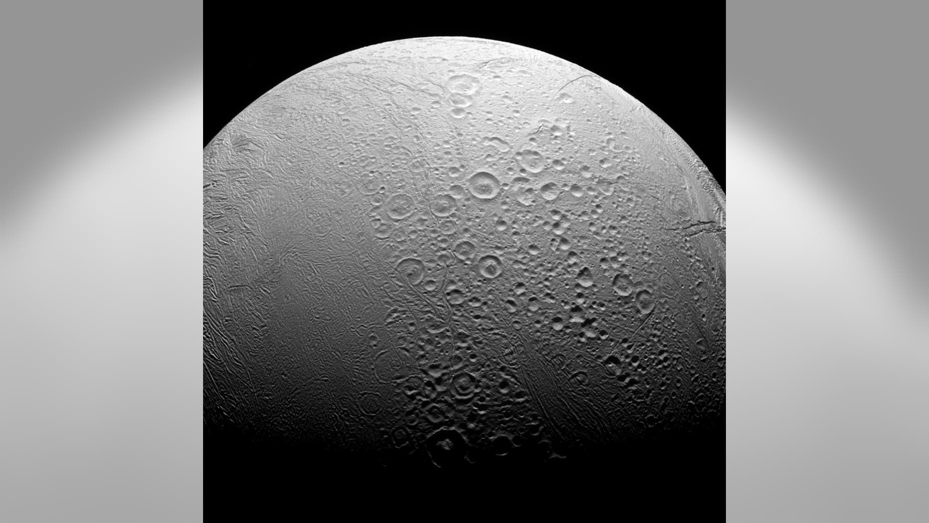 File photo: Saturn's ocean-bearing moon Enceladus taken in visible light with the Cassini spacecraft narrow-angle camera on Nov. 27, 2016. (NASA/JPL-Caltech/Space Science Institute/Handout via REUTERS)