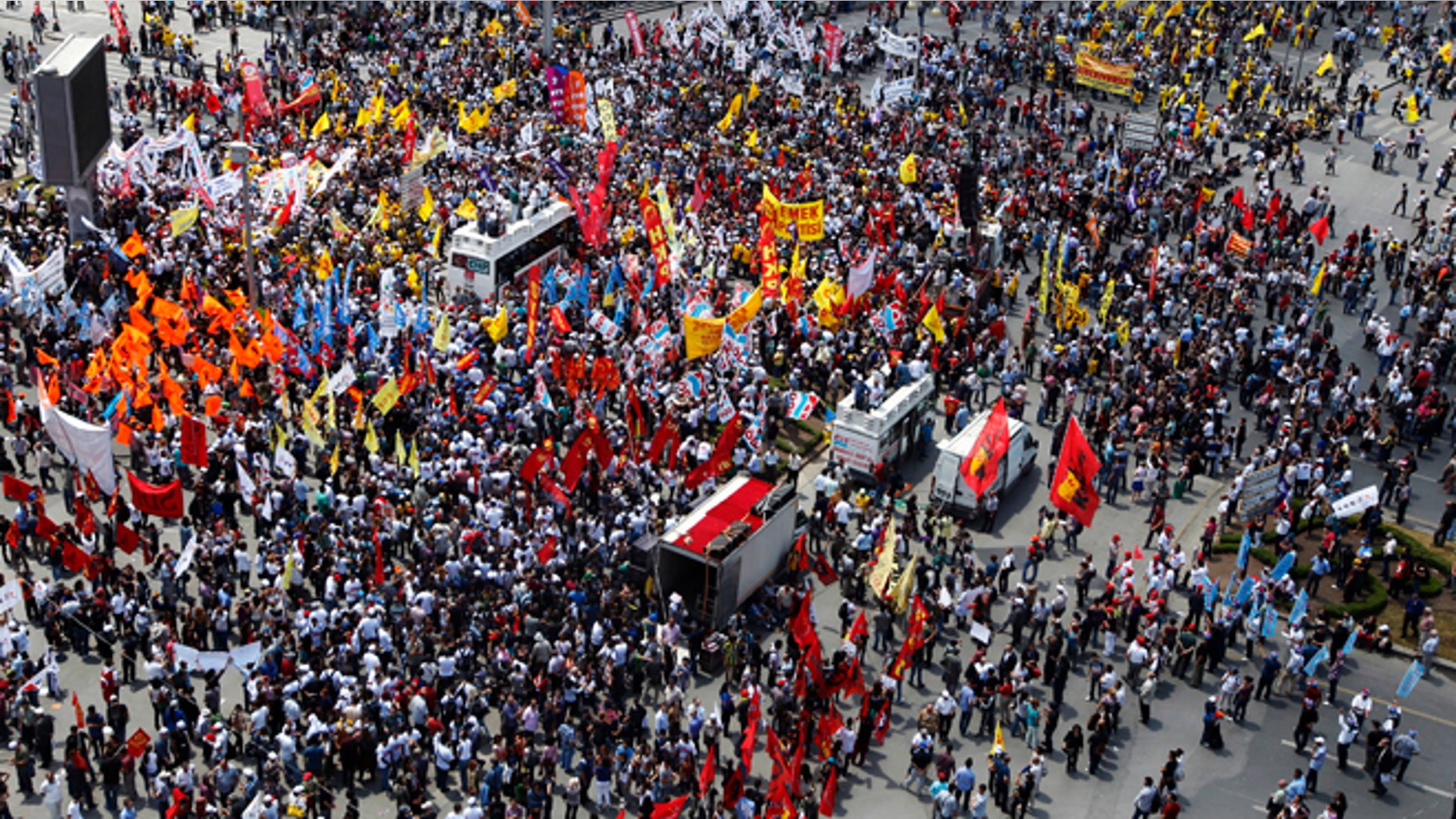 June 5, 2013: Anti-government protesters gather for a rally in Ankara. A Turkish protest group demanded on Wednesday that the government abandon plans to redevelop an Istanbul park and that it sack governors and police chiefs the group holds responsible for violence during days of clashes across Turkey.