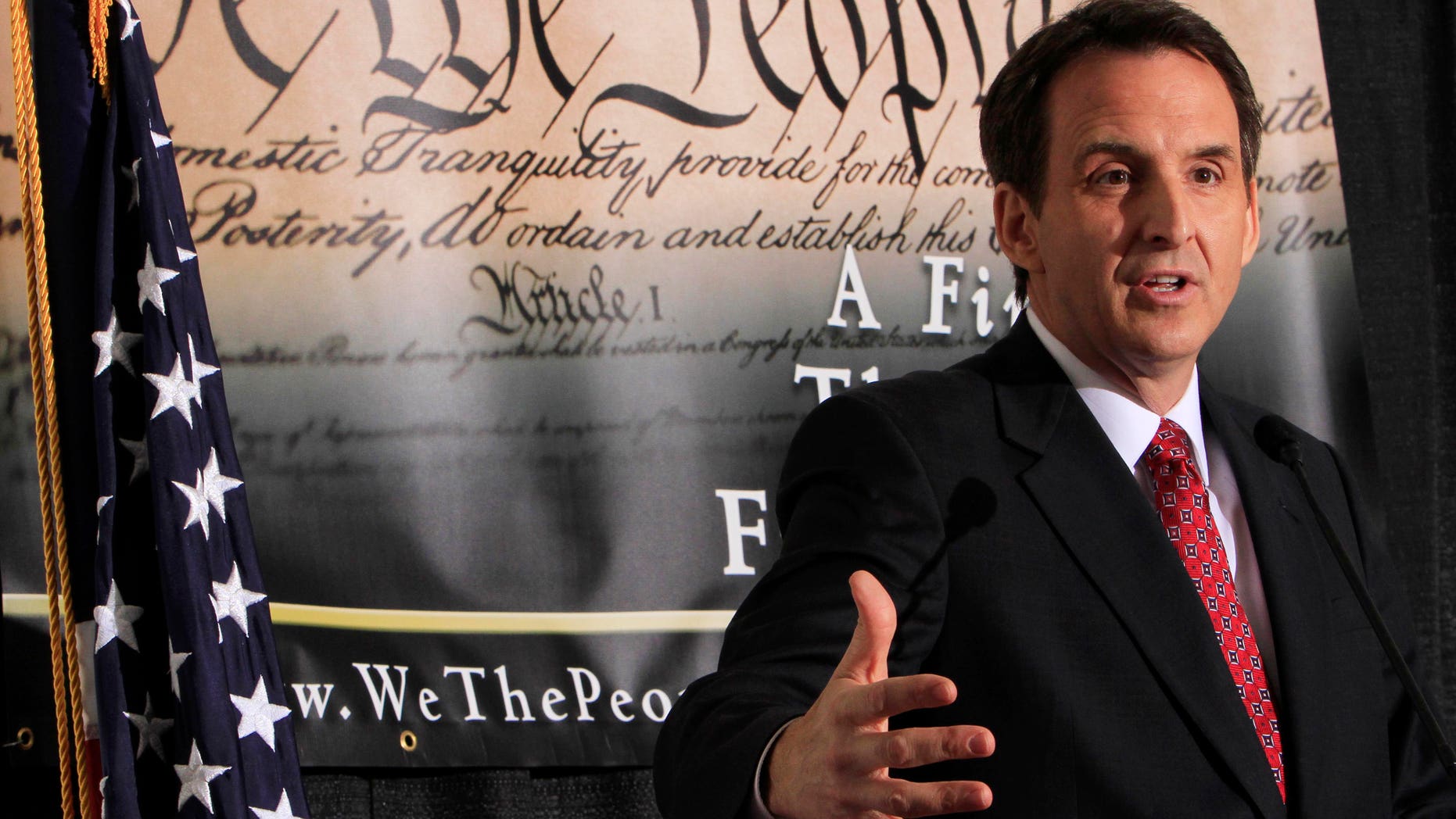 In this April 30, 2011 file photo, former Minnesota Gov. Tim Pawlenty speaks during a We the People candidates forum in Manchester, N.H.