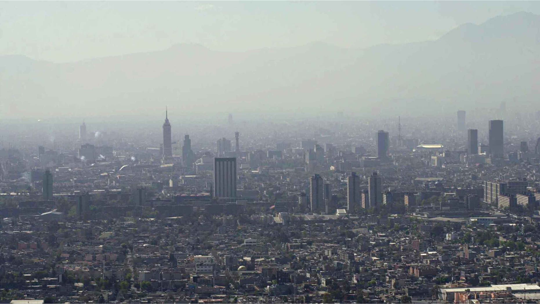 An aerial early morning view of Mexico City.