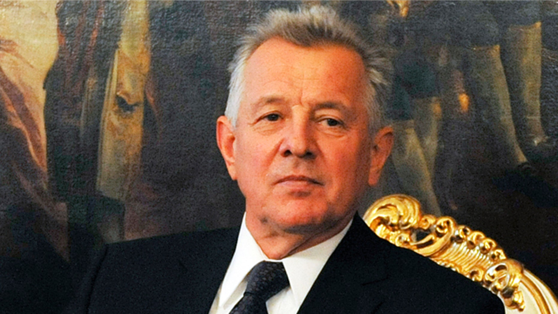 FILE - In this Oct. 20, 2011 file photo Hungarian President Pal Schmitt sits at the Hofurg Palace for talks with Austrian President Heinz Fischer, not pictured, in Vienna, Austria. A Hungarian university decided Thursday to revoke the doctorate of the country's president after an investigation found that large parts of his 1992 thesis were copied from other authors.