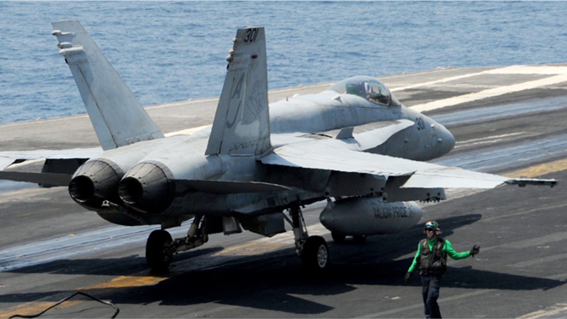 The two F/A-18C Hornets have not been recovered, Navy officials say. (Courtesy: US Navy)