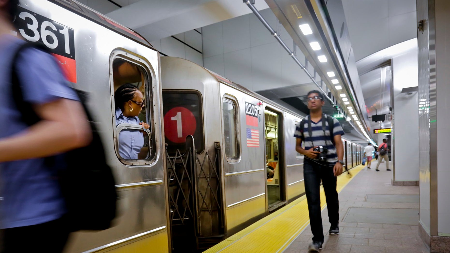 The No. 1 train prepares to leave the South Ferry Station, Tuesday June 27, 2017, in New York.