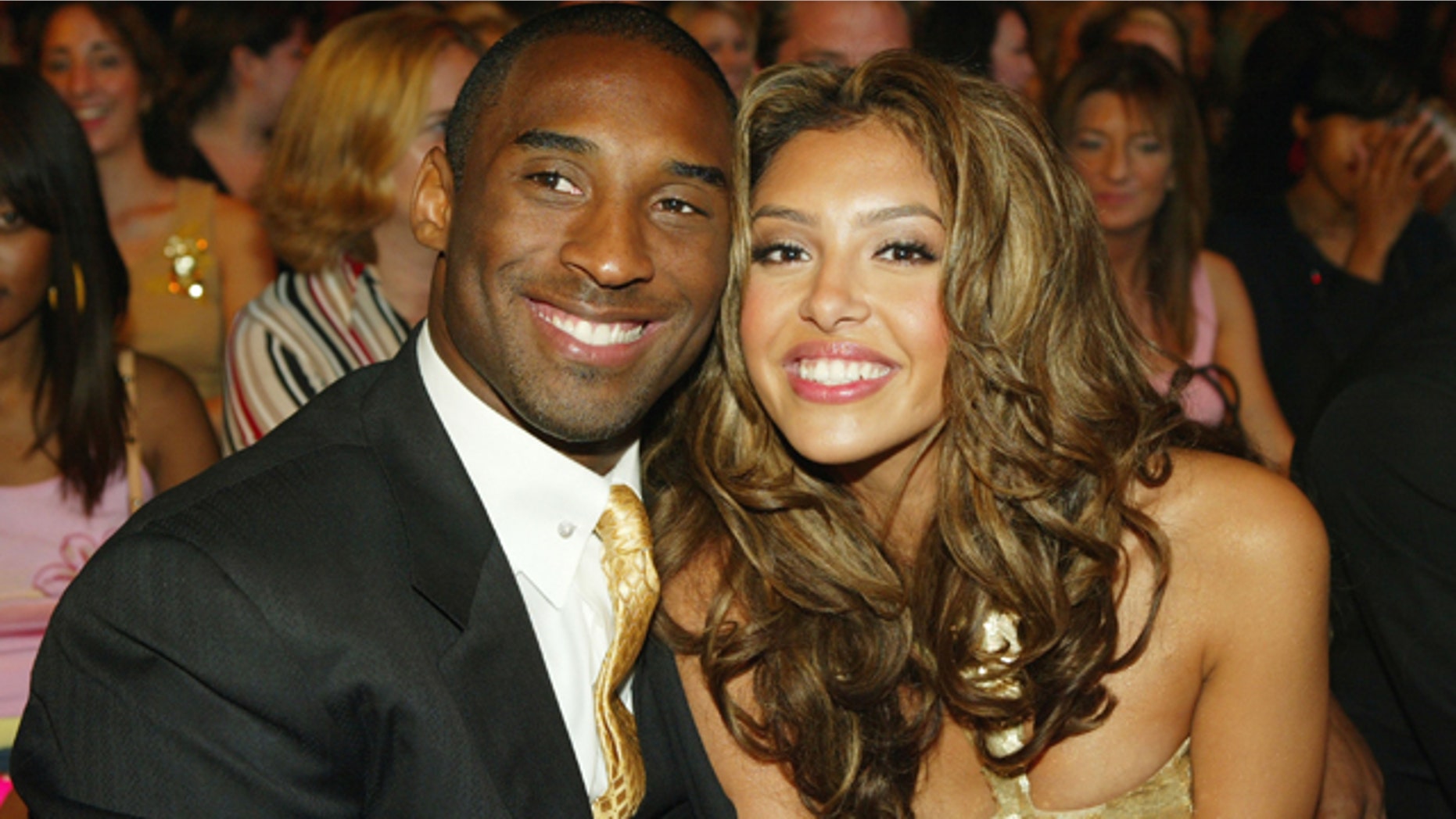 Basketball player Kobe Bryant and wife Vanessa pose during the 2004 World Music Awards at the Thomas and Mack Center on September 15, 2004 in Las Vegas, Nev.
