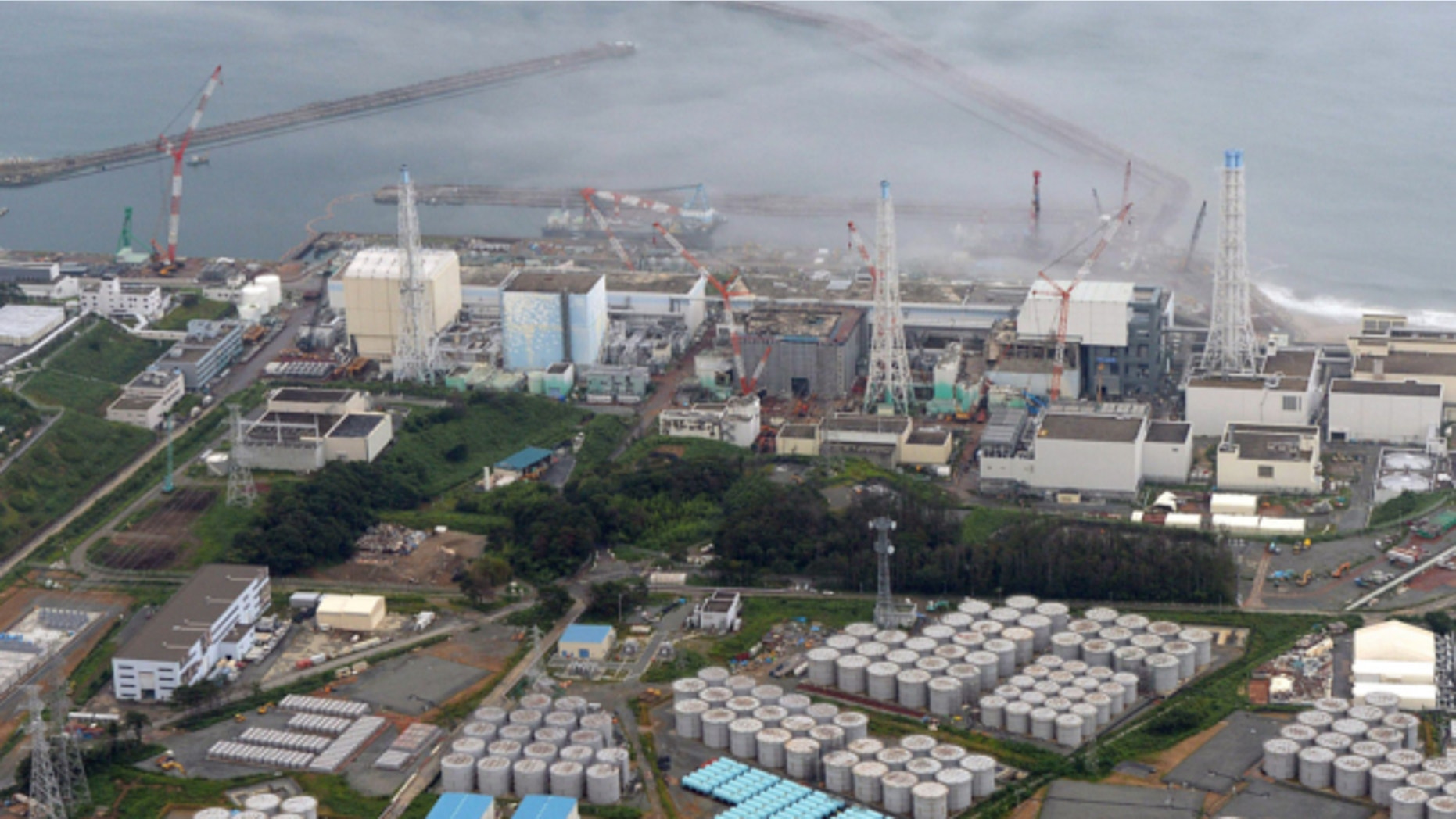 Aug. 20, 2013: This photo shows the Fukushima Dai-ichi nuclear plant at Okuma in Fukushima prefecture, northern Japan.