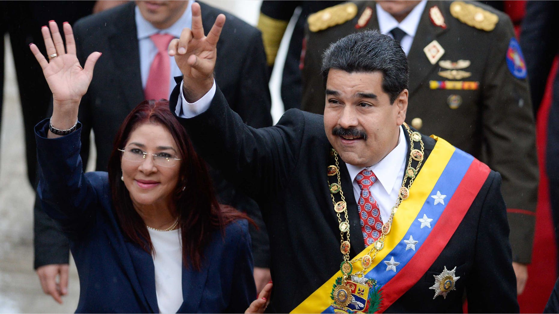 Venezuelan President Nicolas Maduro and his wife Cilia Flores on July 5, 2015.