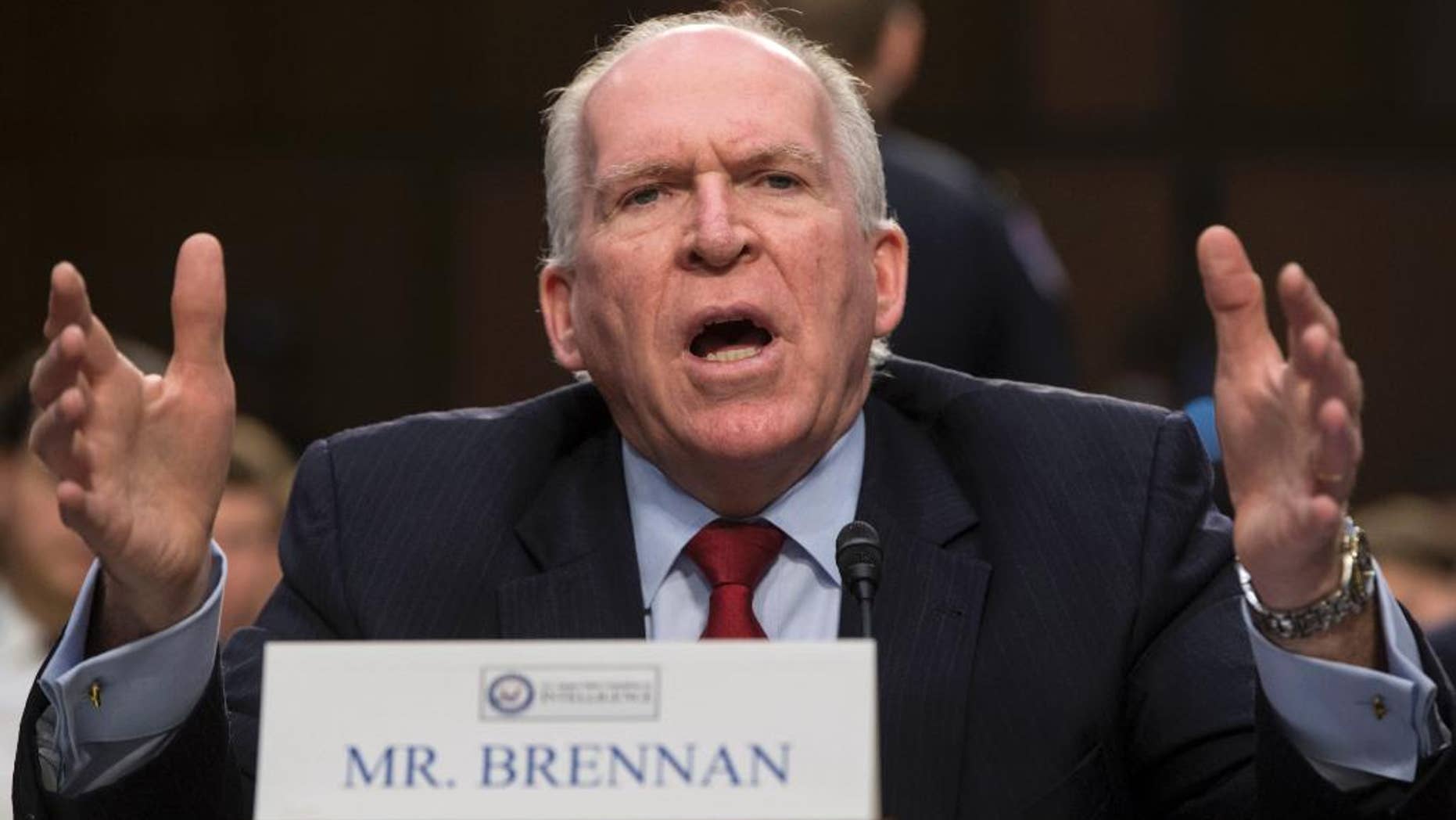 June 16, 2016: CIA Director John Brennan testifies before the Senate Intelligence Committee hearing on ISIS on Capitol Hill in Washington.